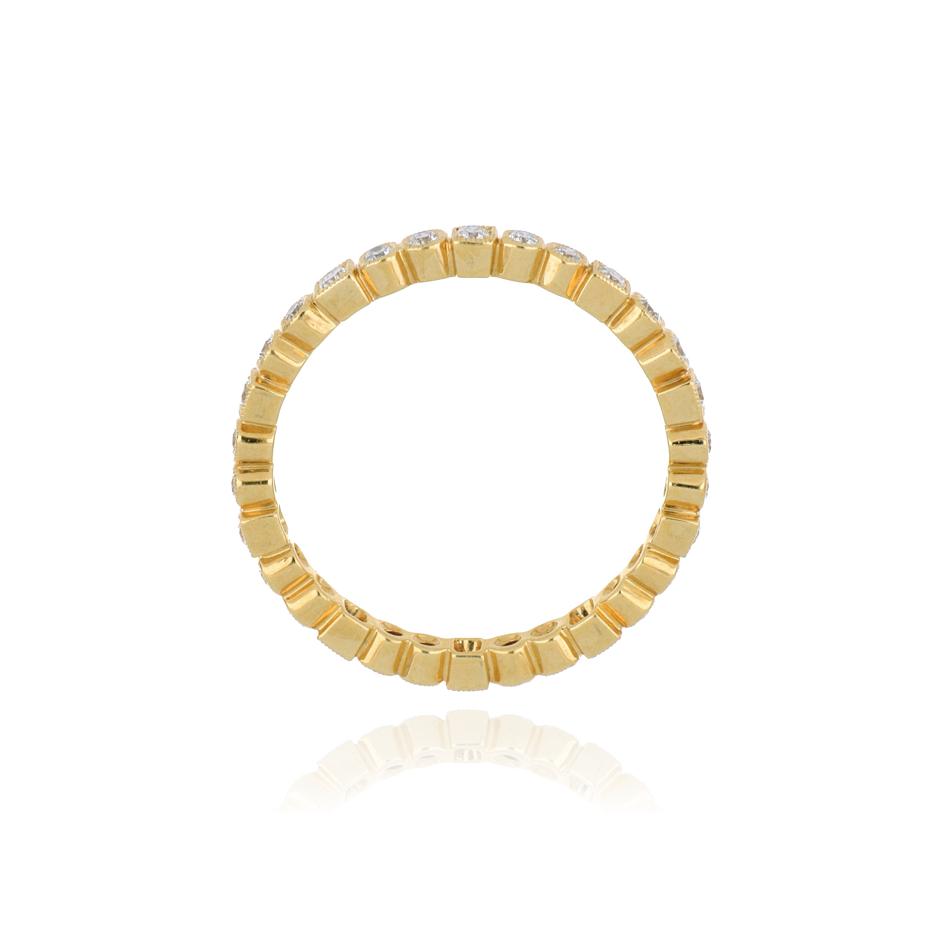 18k Yellow Gold Diamond Eternity Wedding Band - Charles Koll Jewelers