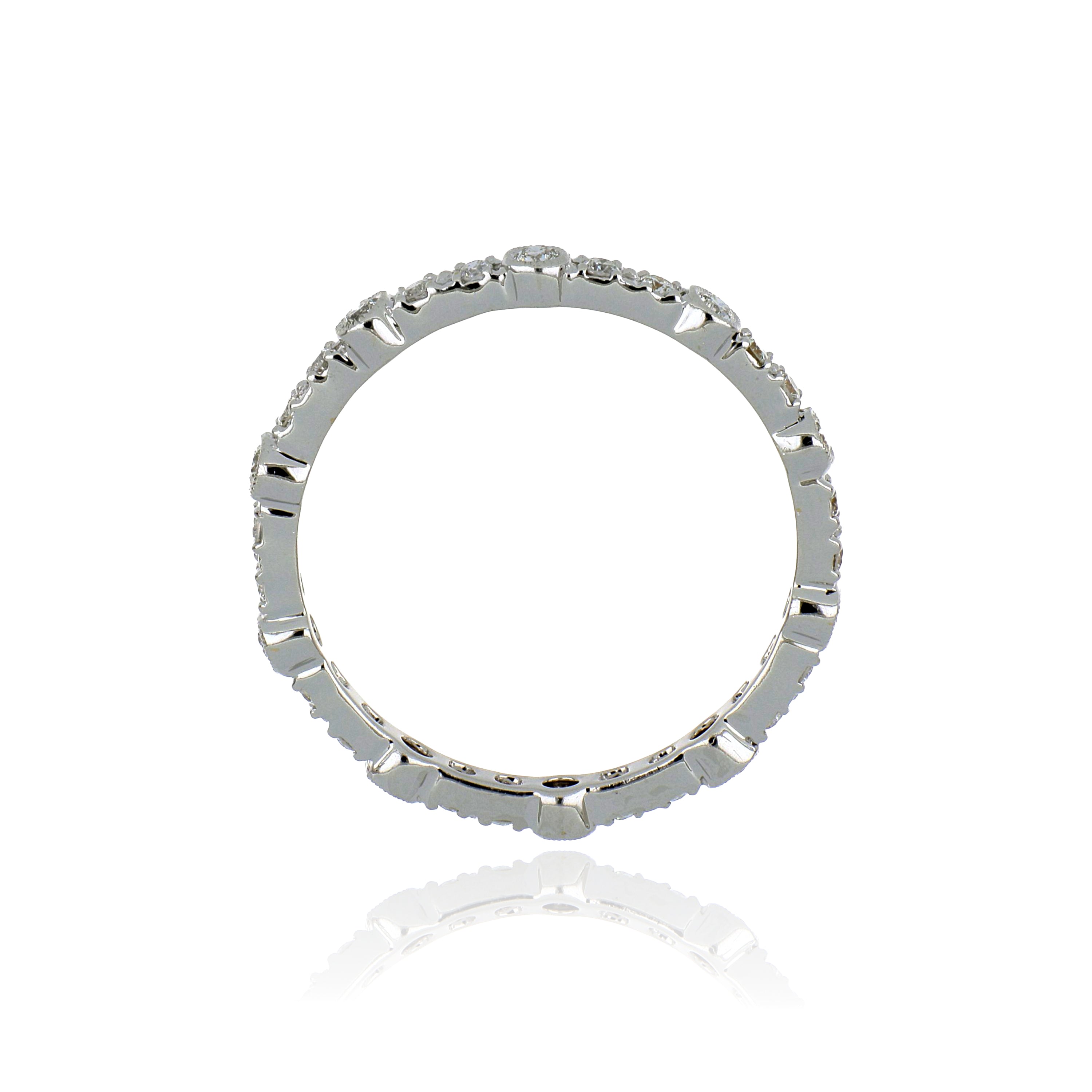 18k White Gold Diamond Eternity Wedding Band - Charles Koll Jewelers