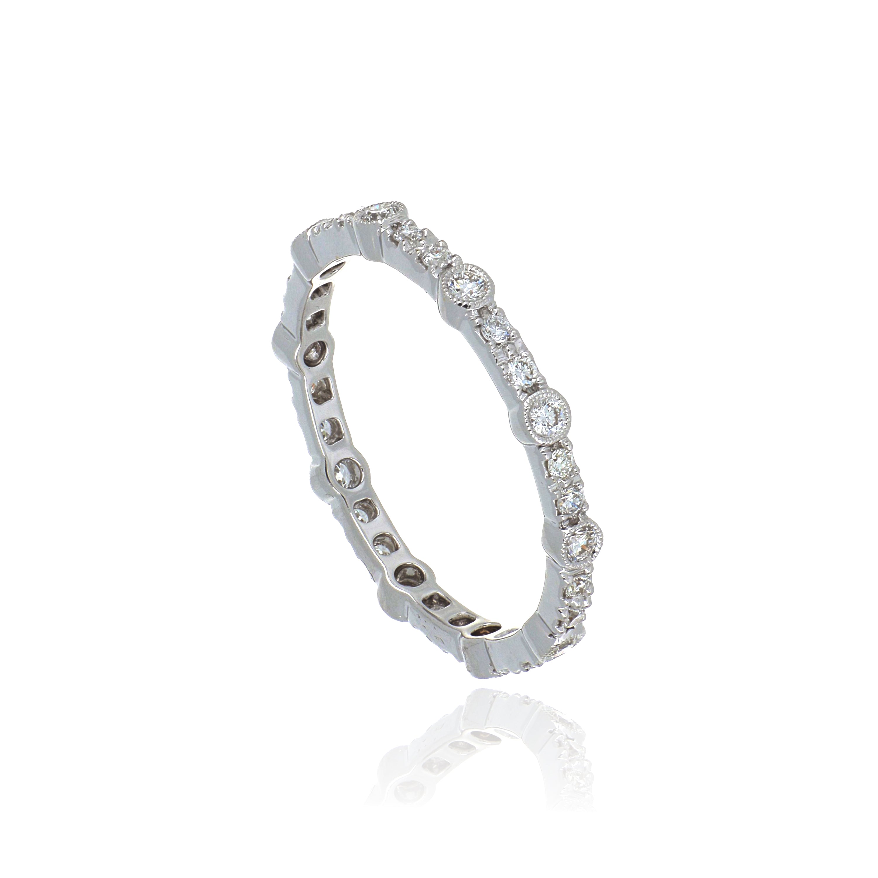 18k White Gold Diamond Eternity Wedding Band - Charles Koll Jewelers