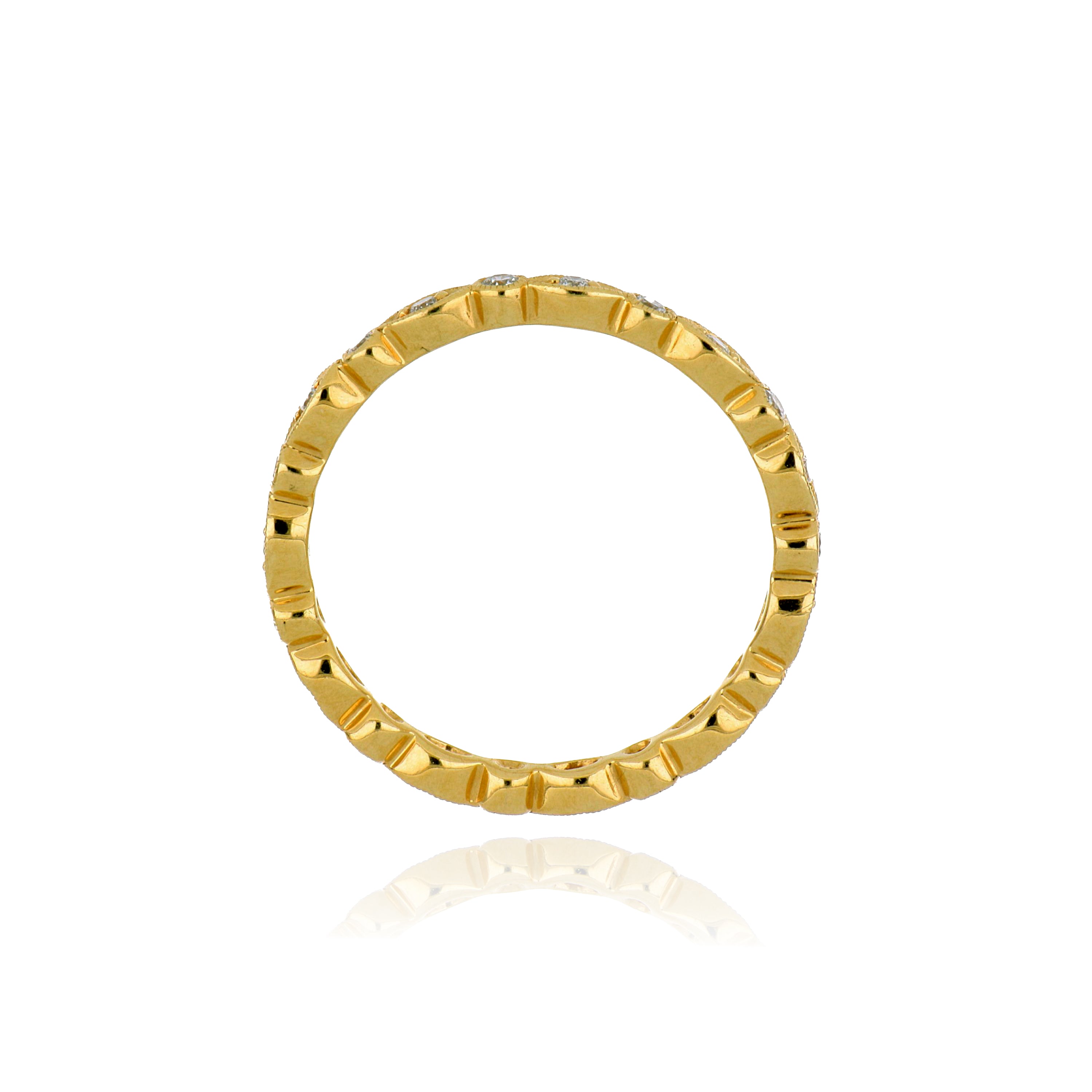 18k Yellow Diamond Eternity Wedding Band - Charles Koll Jewelers