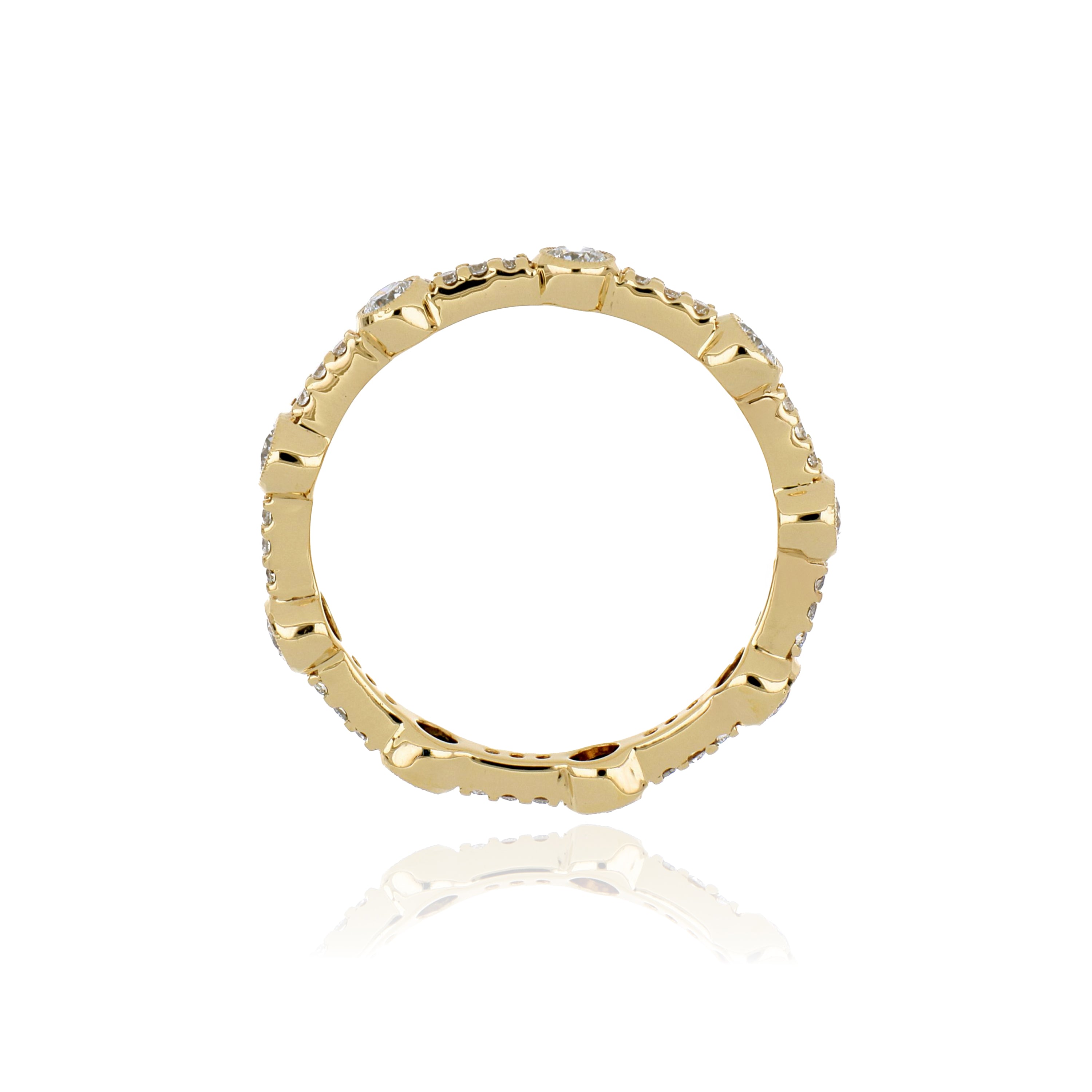 18k Yellow Gold Diamond Eternity Wedding Band - Charles Koll Jewelers