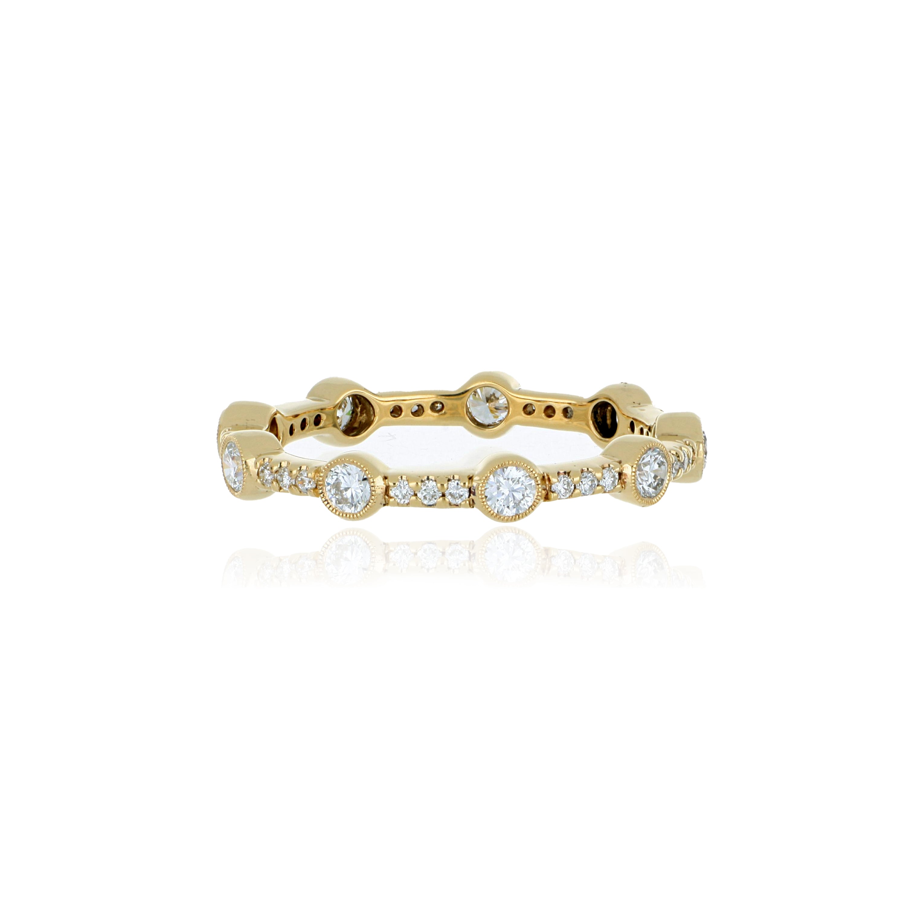 18k Yellow Gold Diamond Eternity Wedding Band - Charles Koll Jewelers