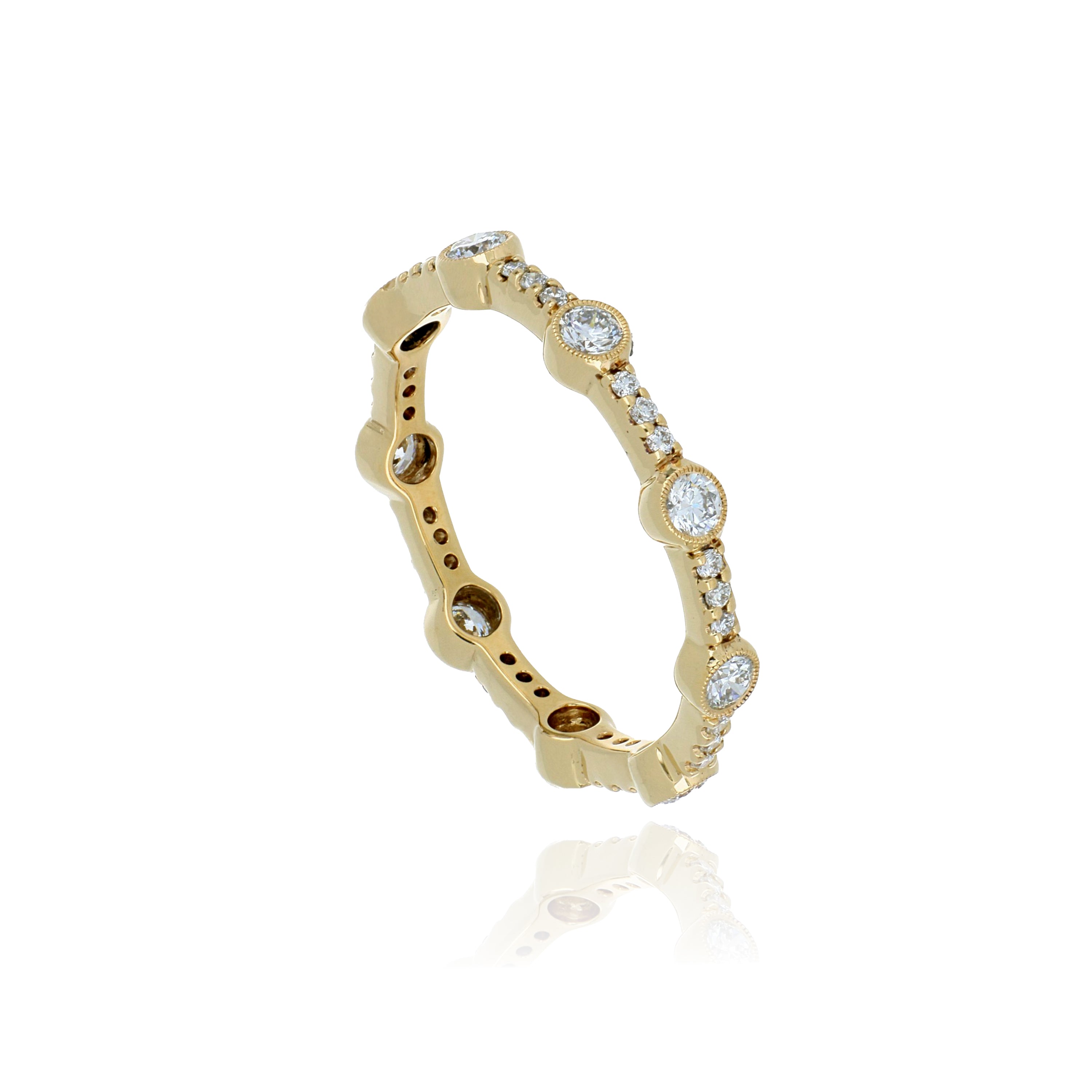 18k Yellow Gold Diamond Eternity Wedding Band - Charles Koll Jewelers