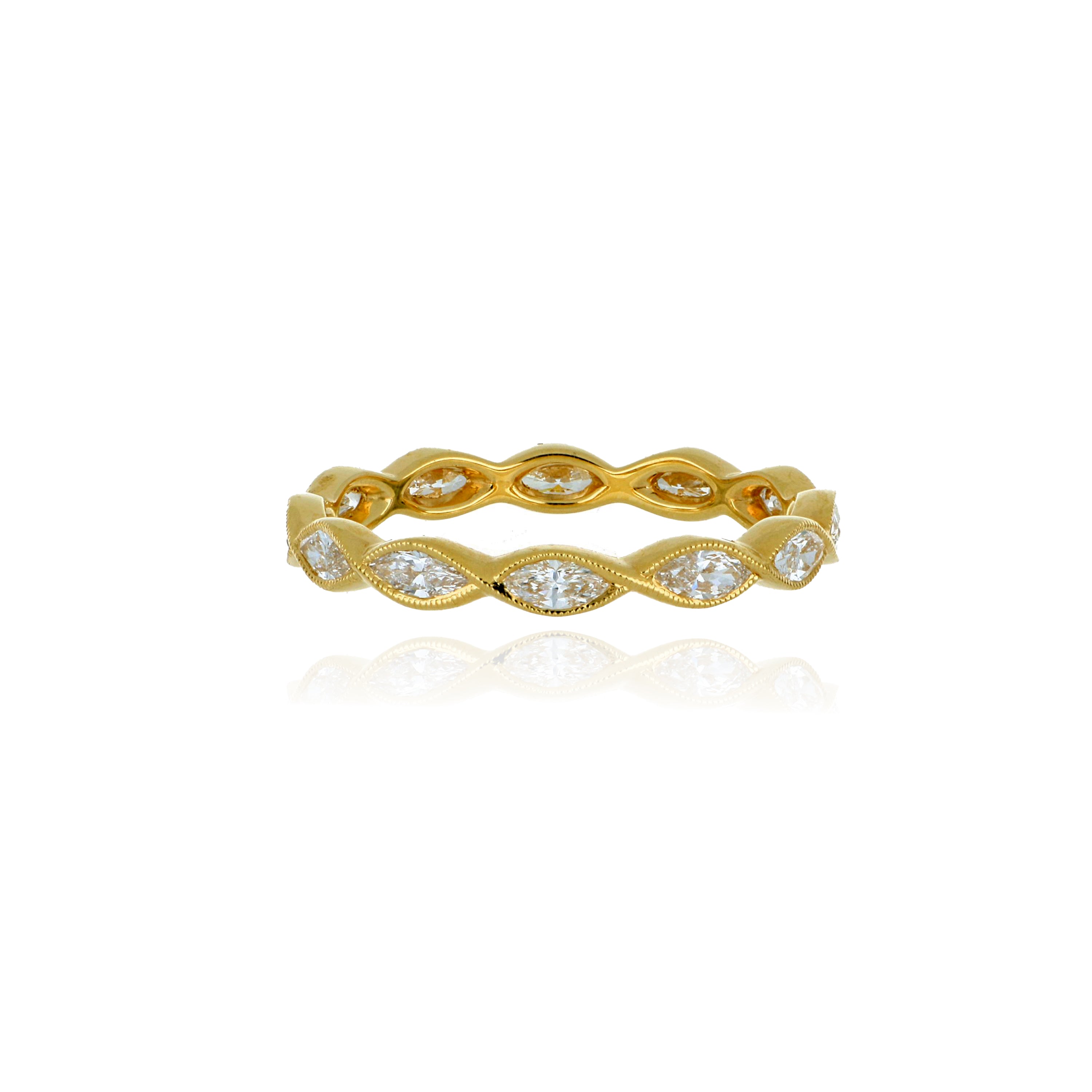 18k Yellow Gold Diamond Eternity Wedding Band