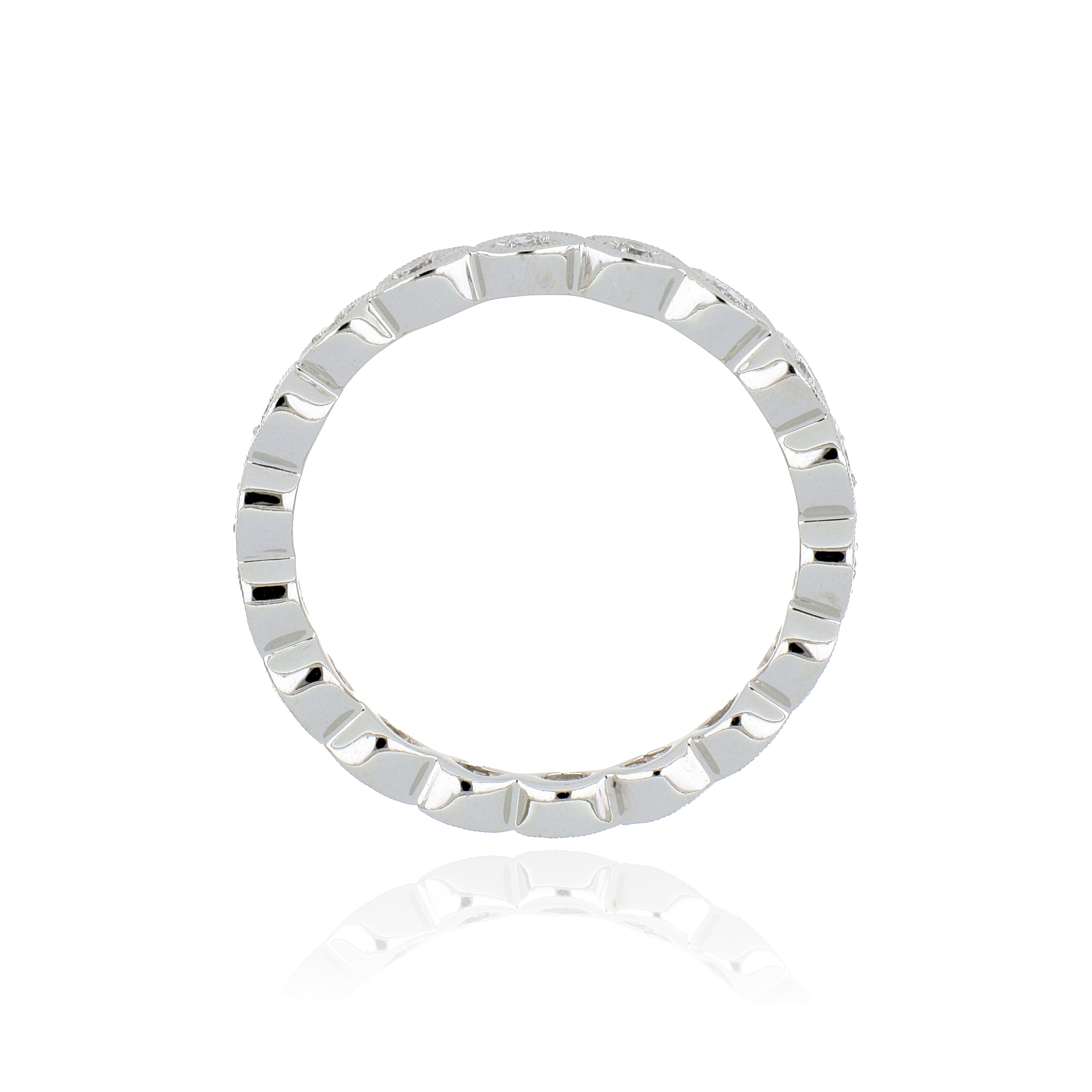 18k White Gold Diamond Eternity Wedding Band - Charles Koll Jewelers