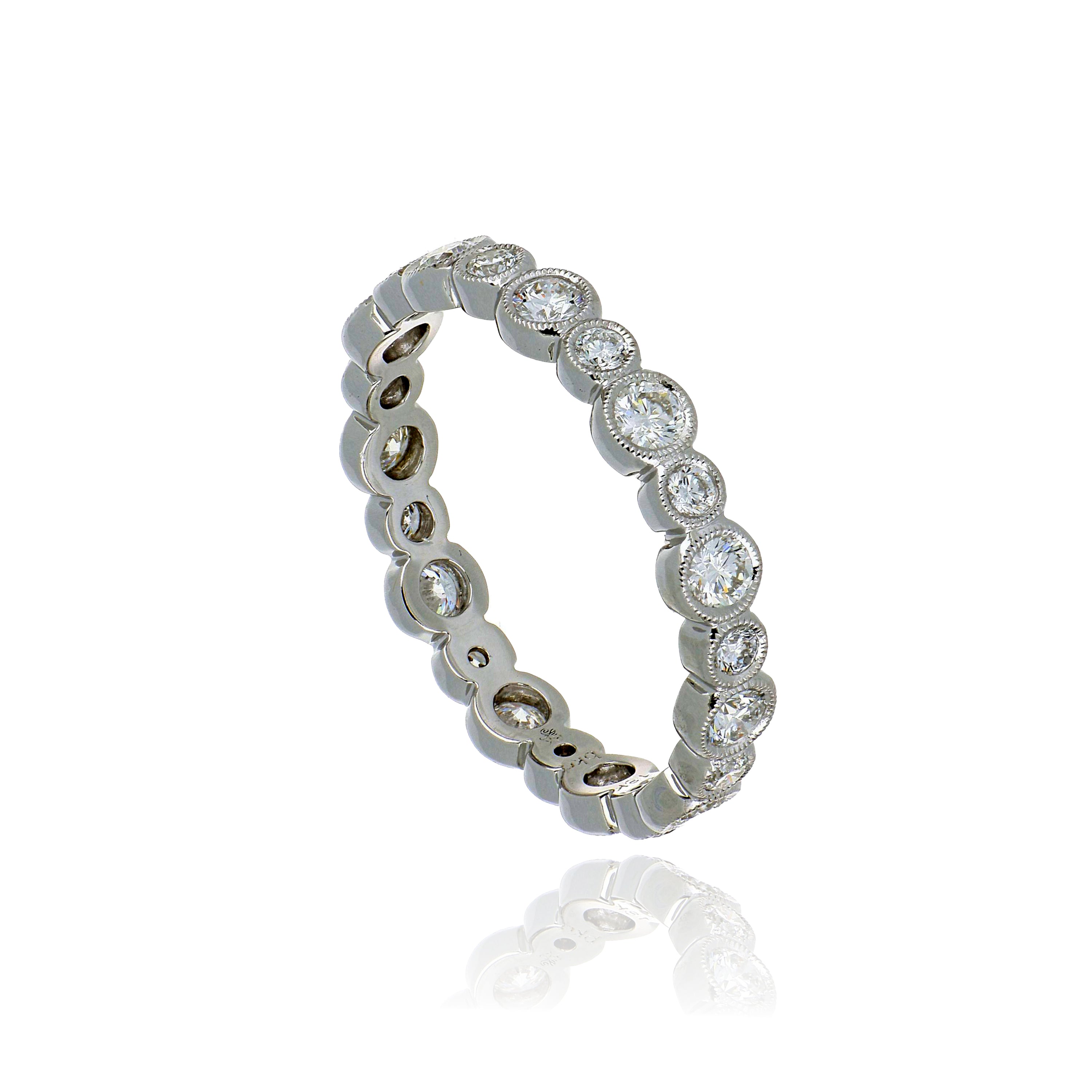 18k White Gold Diamond Eternity Wedding Band - Charles Koll Jewelers