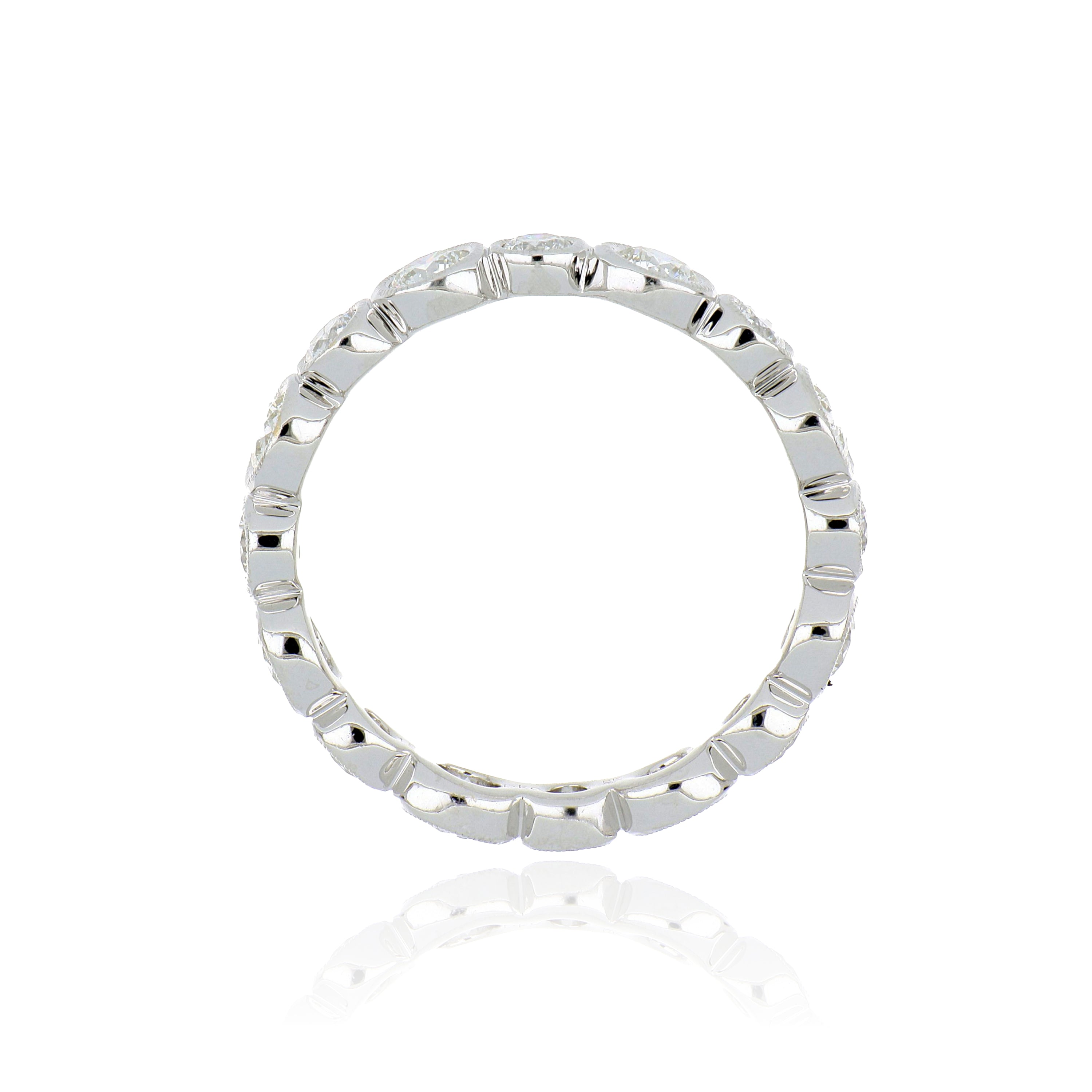 18k White Gold Diamond Eternity Wedding Band - Charles Koll Jewelers