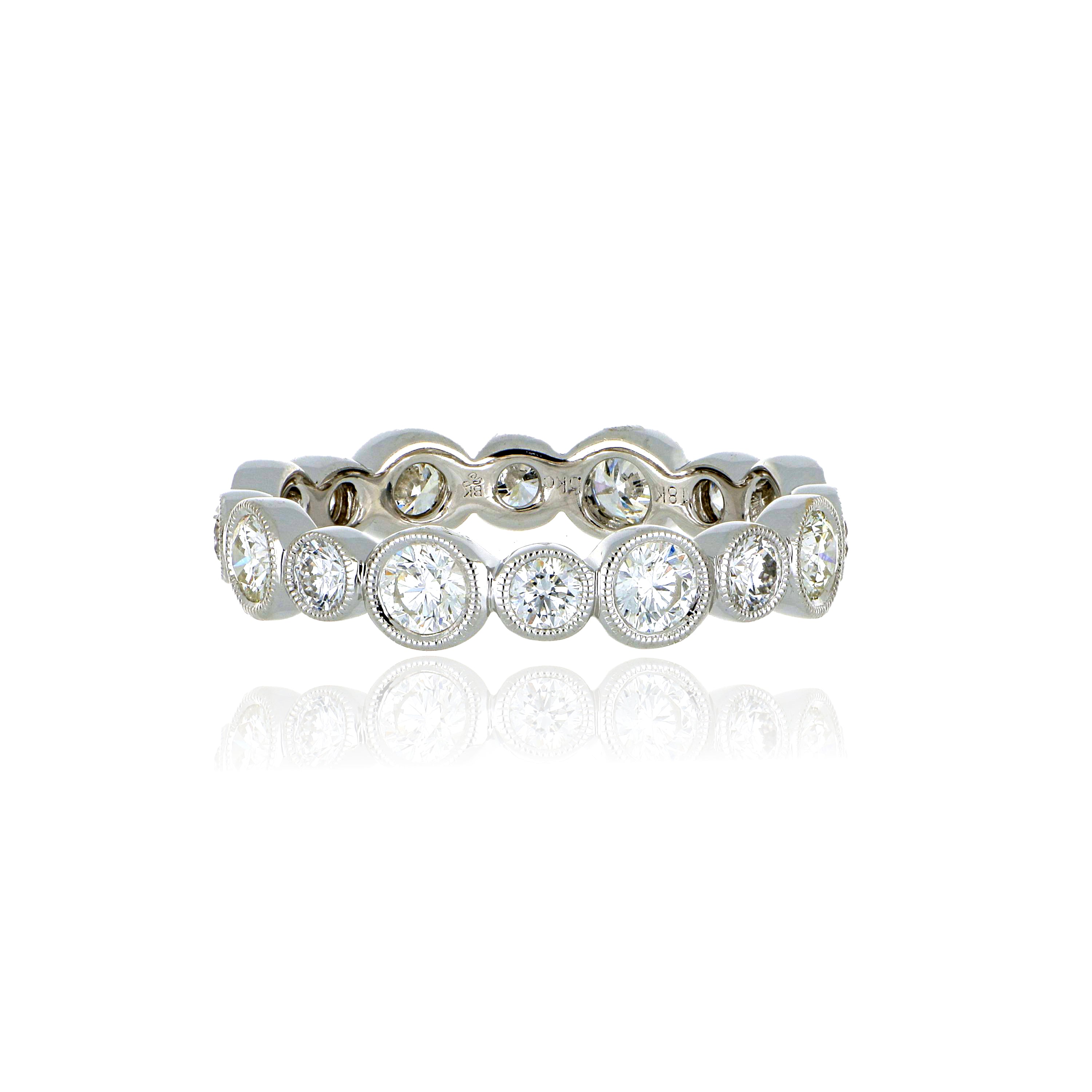 18k White Gold Diamond Eternity Wedding Band - Charles Koll Jewelers