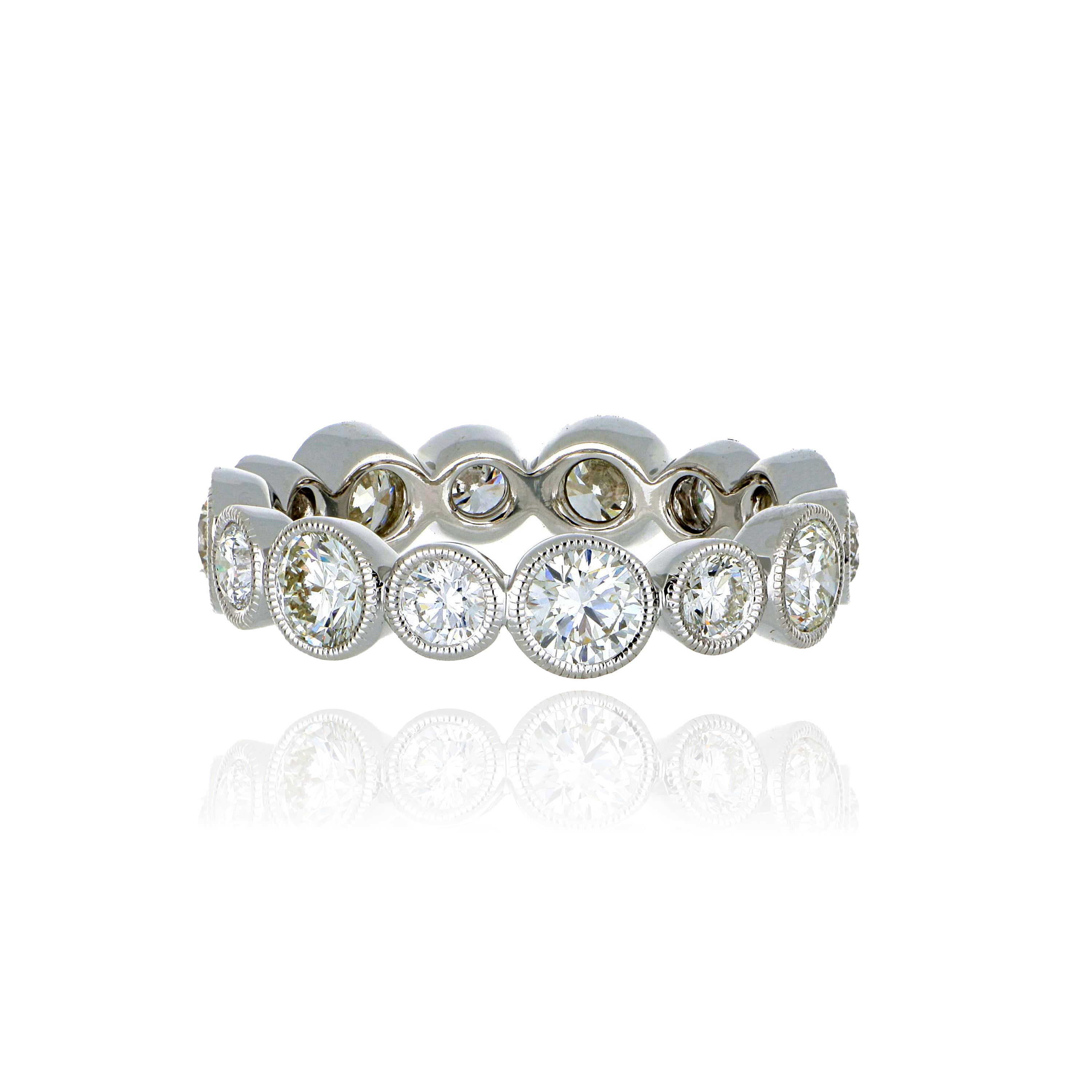 18k White Gold Diamond Eternity Wedding Band - Charles Koll Jewelers