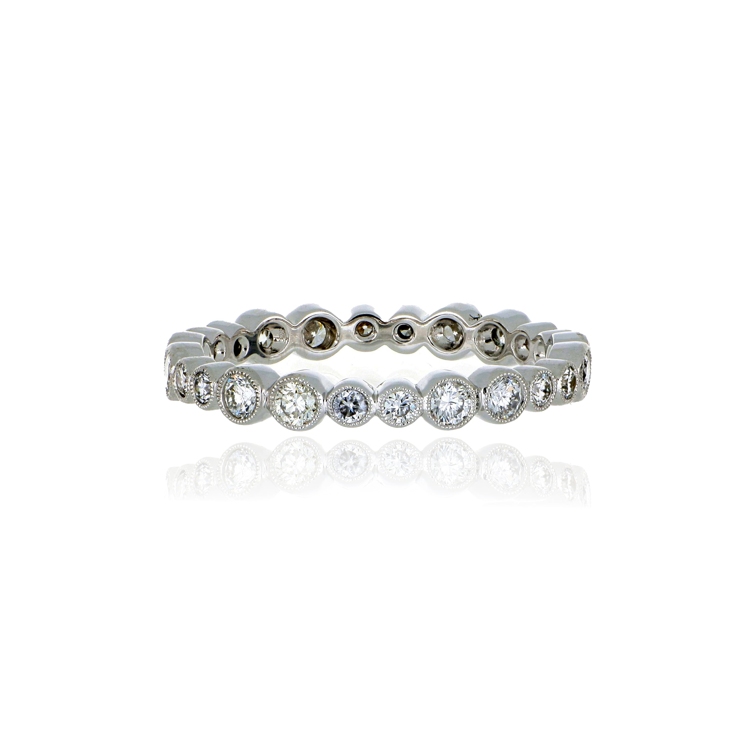 18k White Gold Diamond Eternity Wedding Band - Charles Koll Jewelers