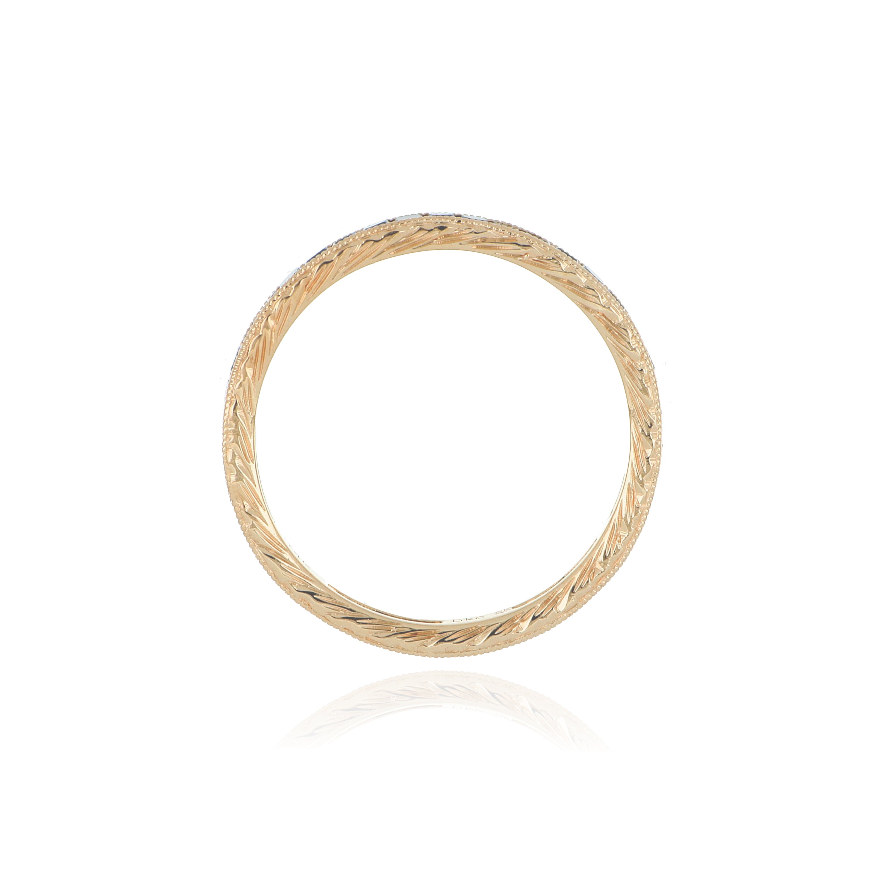 14k Rose Gold Diamond Eternity Wedding Band - Charles Koll Jewelers
