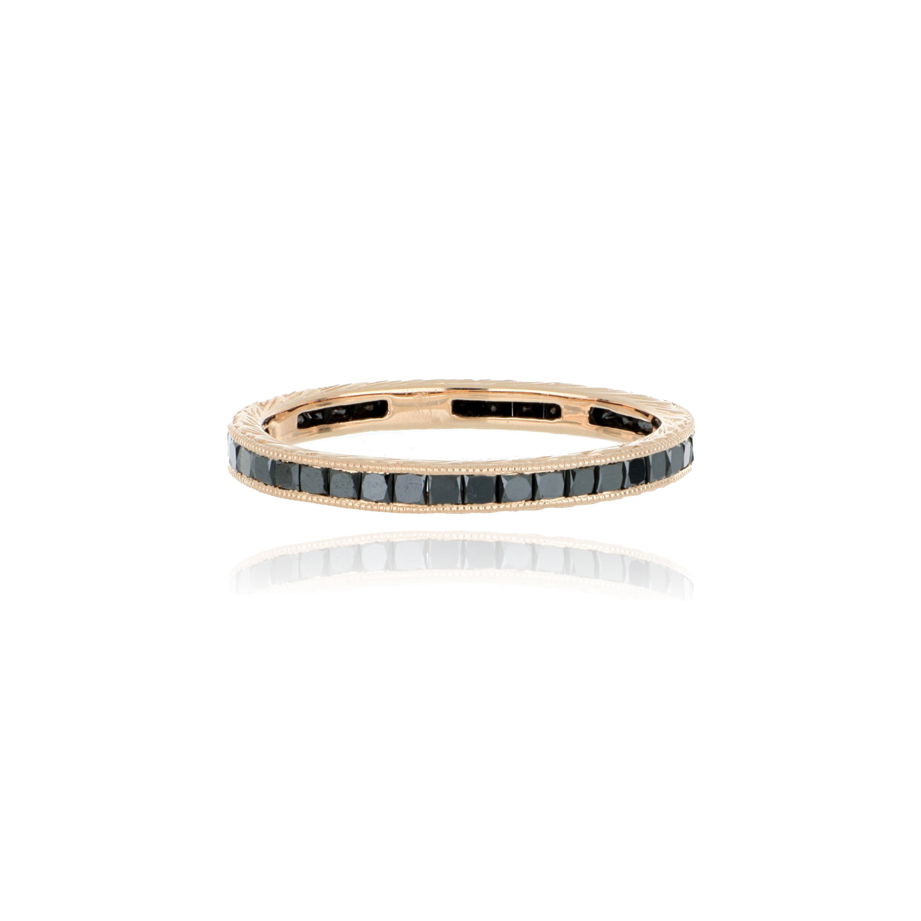 14k Rose Gold Diamond Eternity Wedding Band - Charles Koll Jewelers