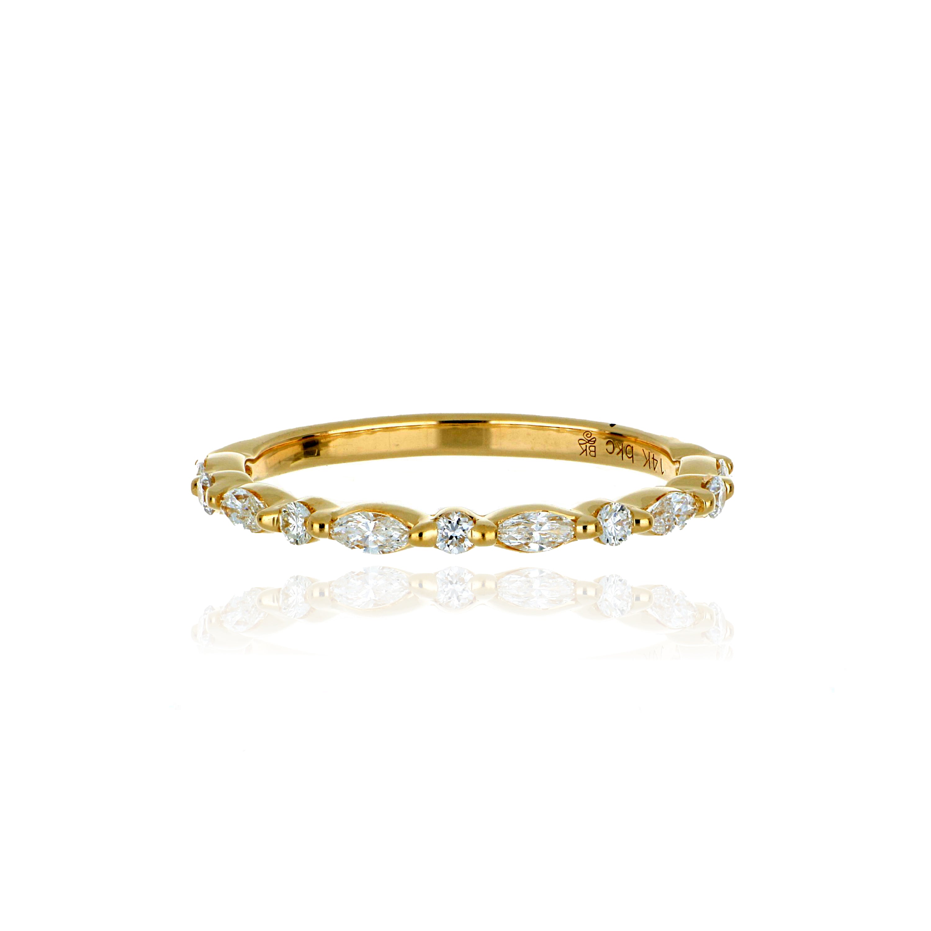 14k Yellow Gold Diamond Wedding Band - Charles Koll Jewelers
