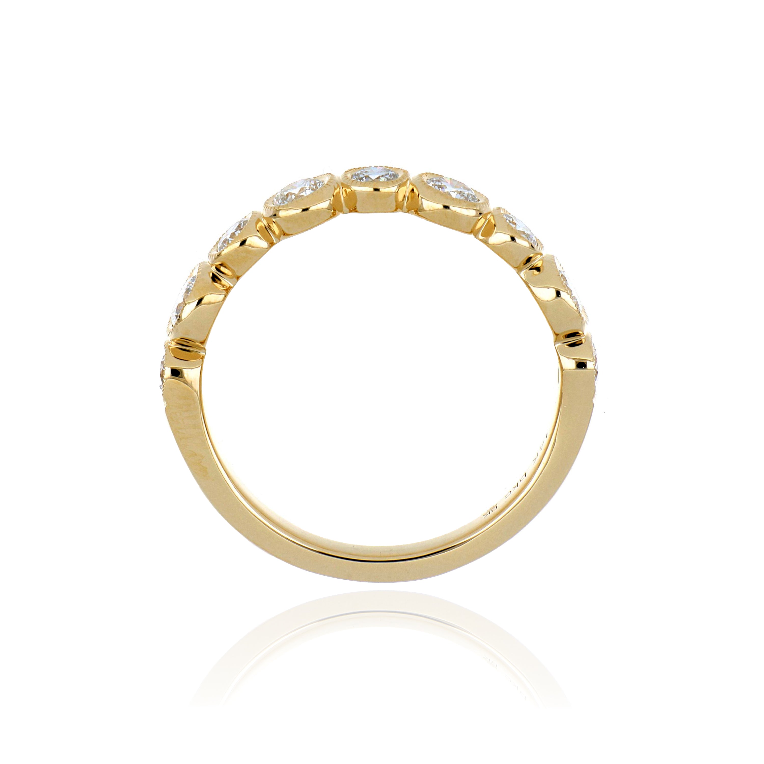 14k Yellow Gold Diamond Wedding Band - Charles Koll Jewelers