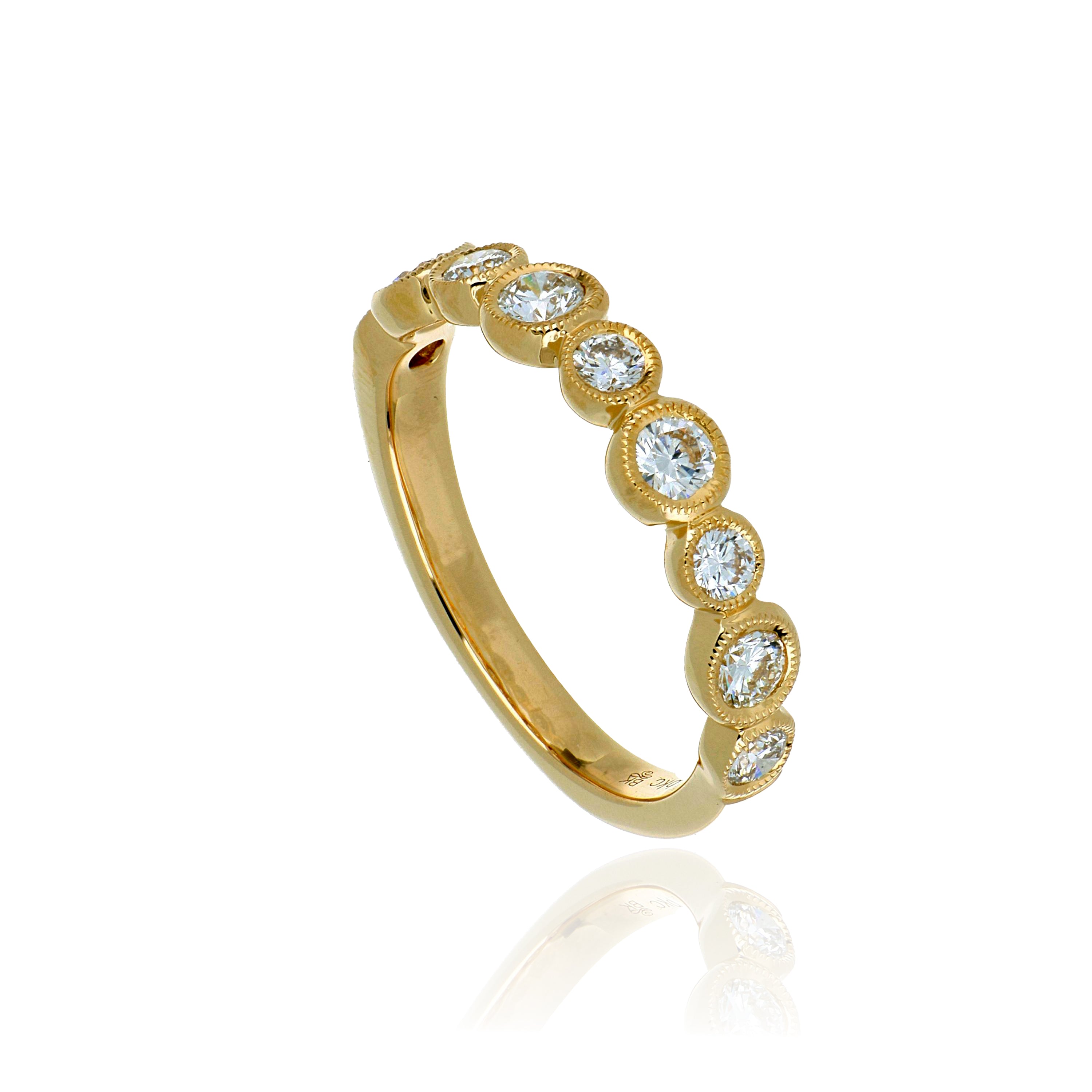 14k Yellow Gold Diamond Wedding Band - Charles Koll Jewelers