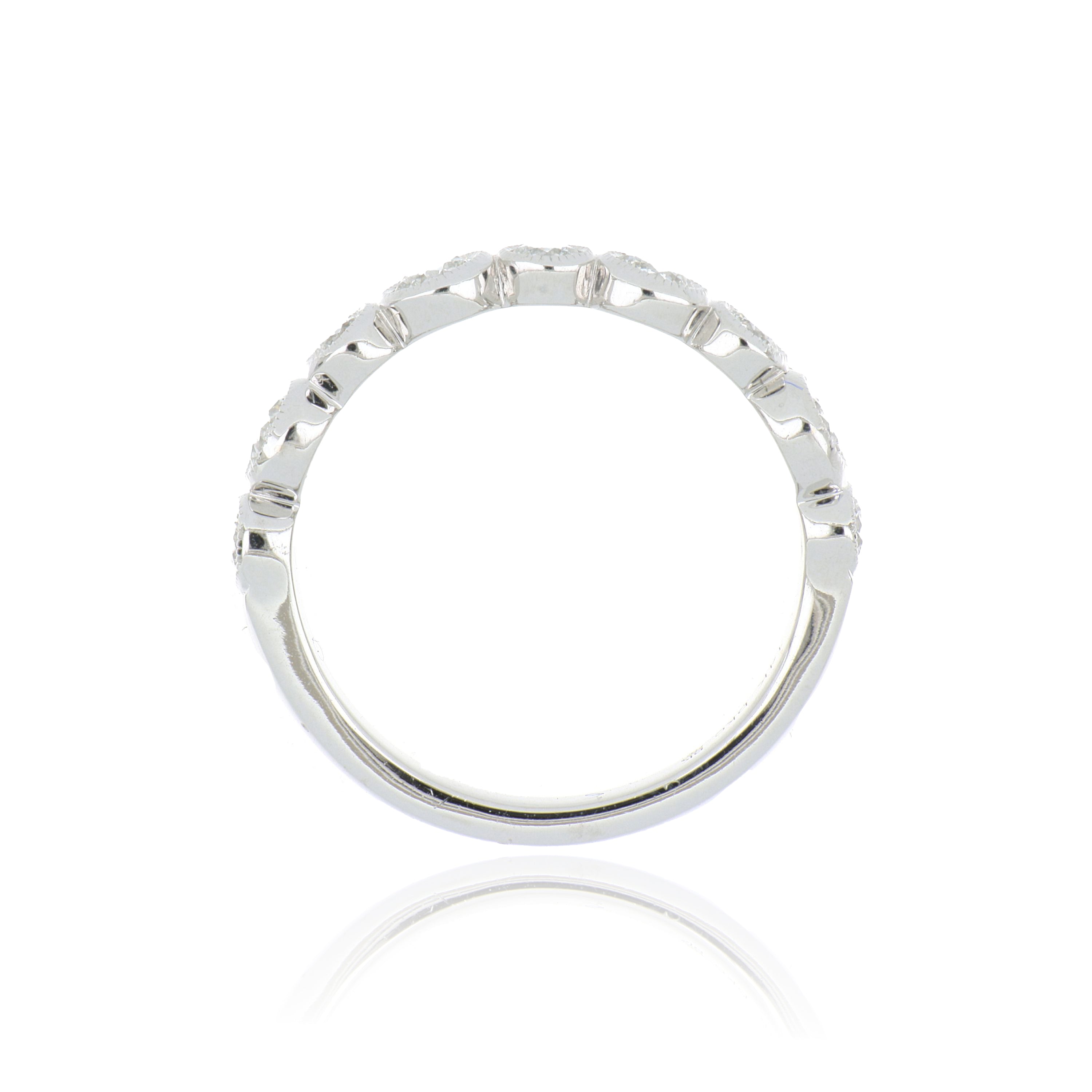 14k White Gold Diamond Wedding Band - Charles Koll Jewelers