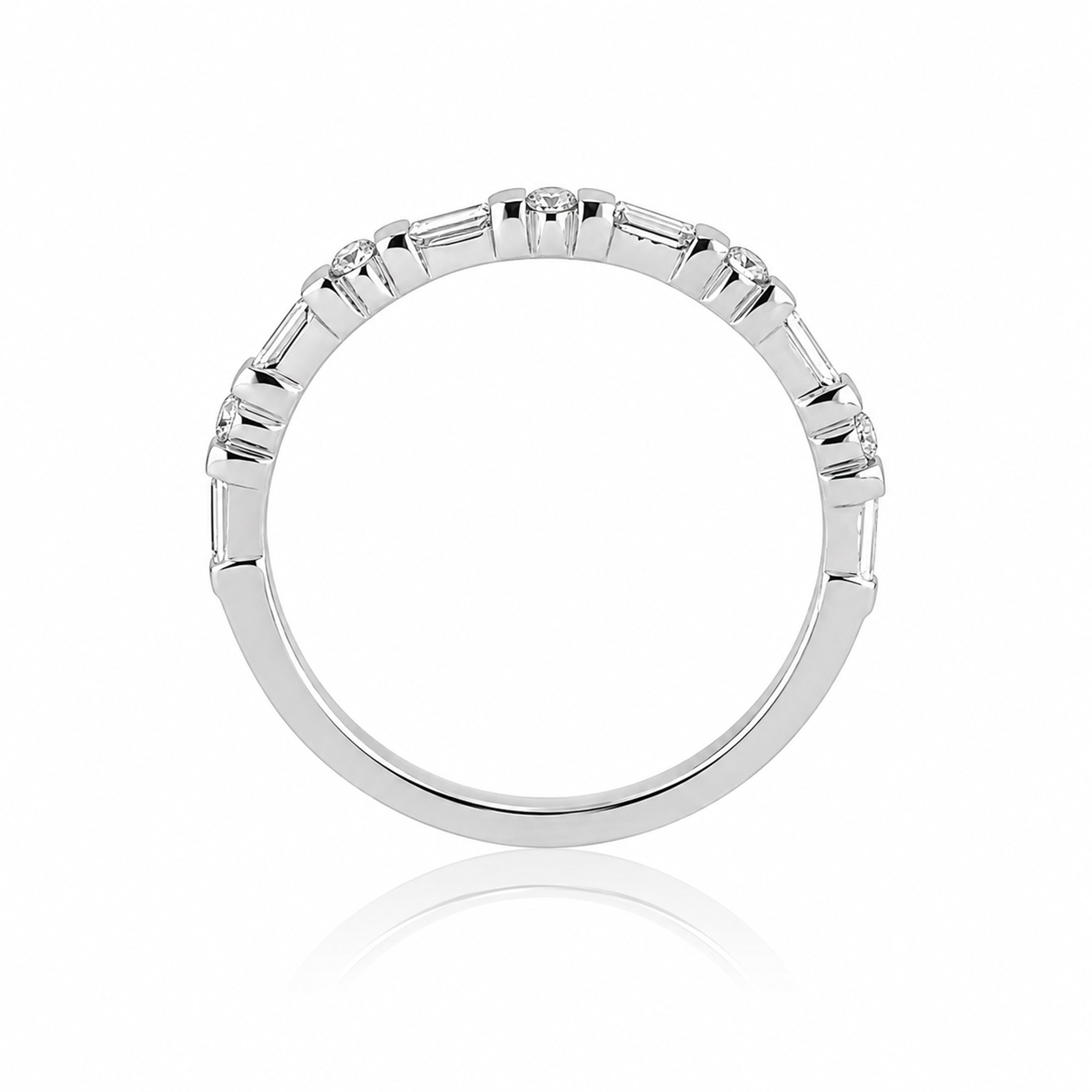 14k White Gold Diamond Wedding Band - Charles Koll Jewelers