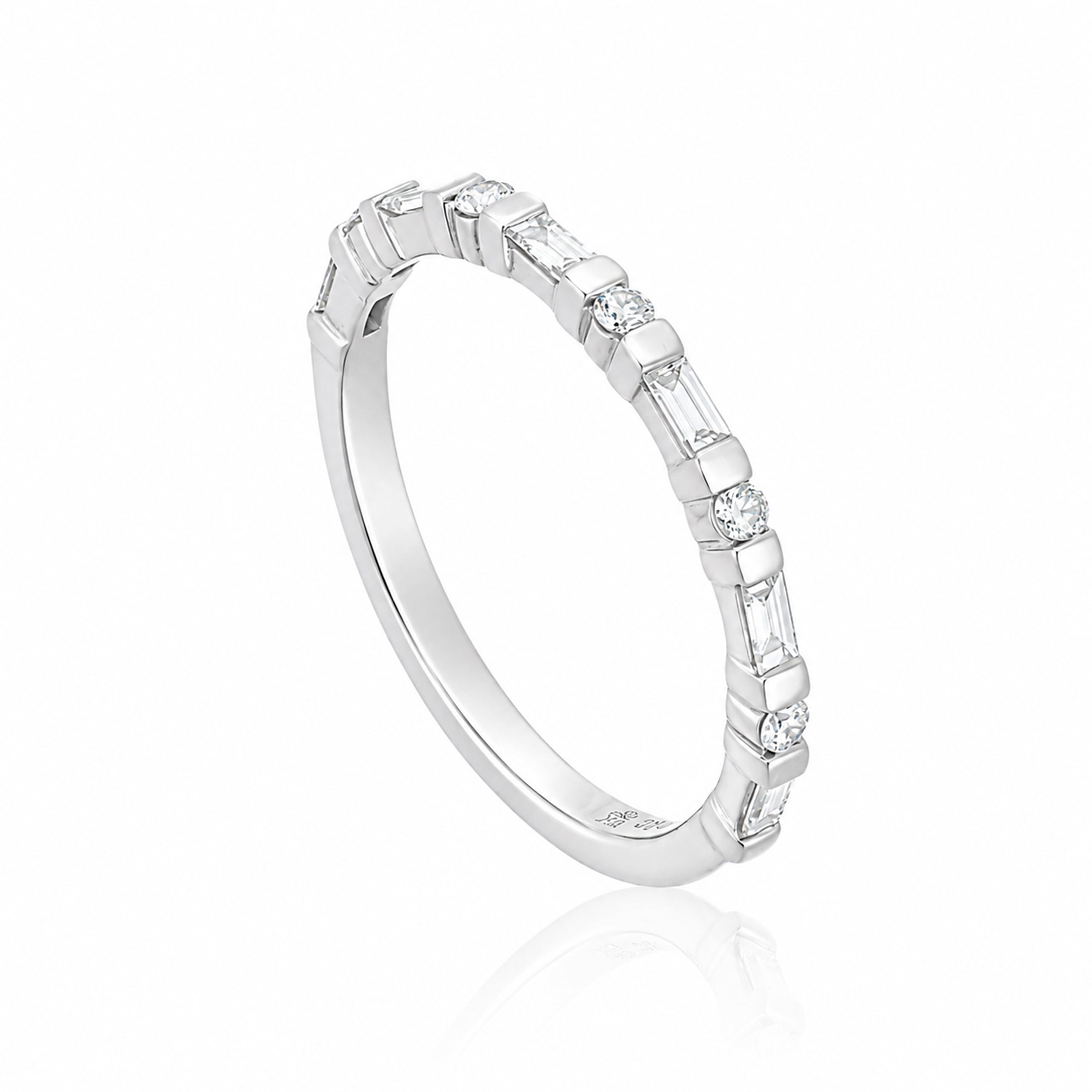 14k White Gold Diamond Wedding Band - Charles Koll Jewelers