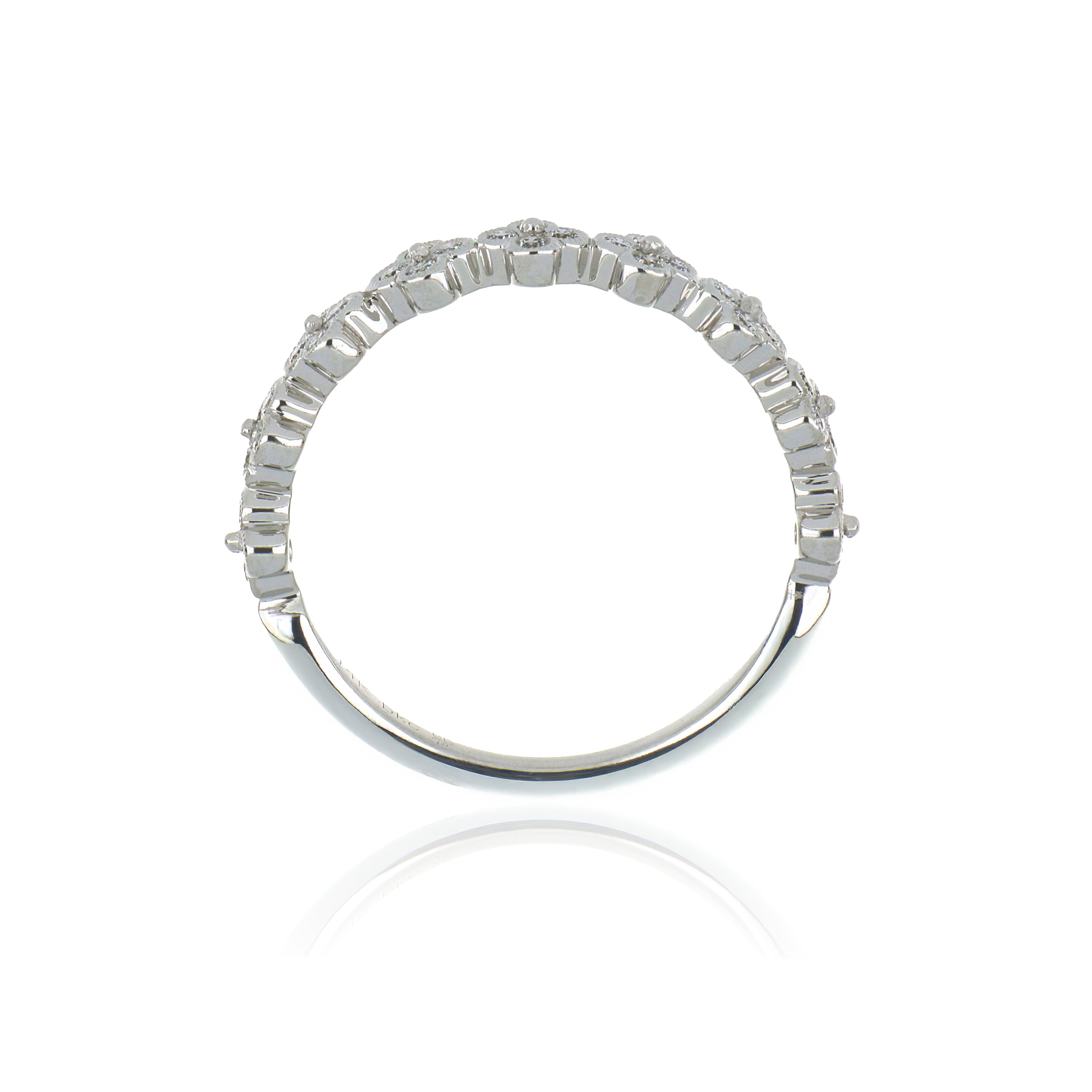 14k White Gold Diamond Wedding Band - Charles Koll Jewelers
