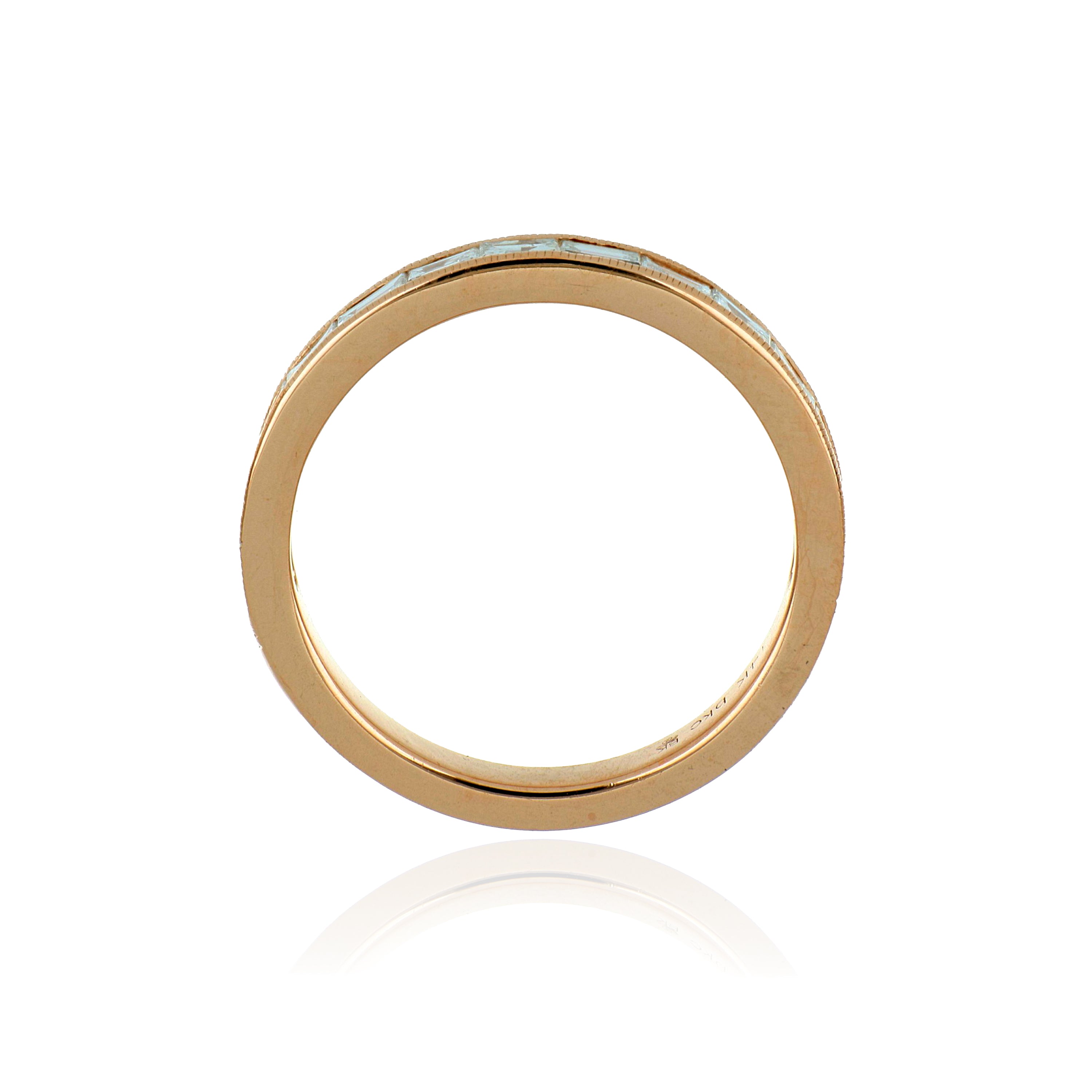 14k Rose Gold Diamond Wedding Band - Charles Koll Jewelers