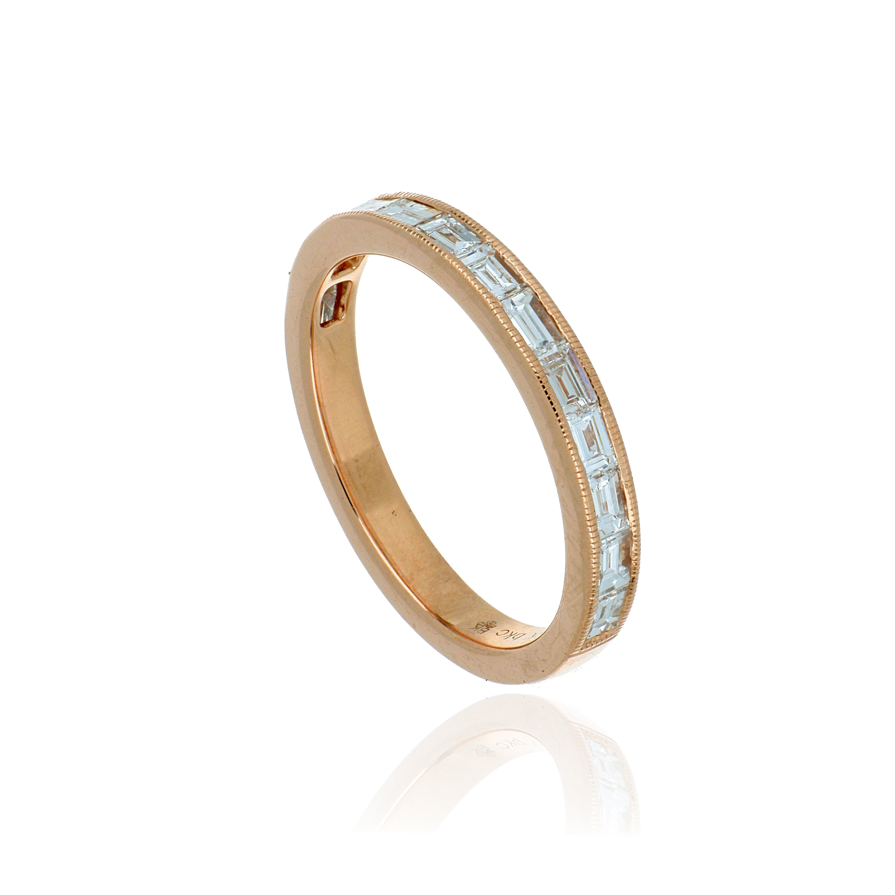 14k Rose Gold Diamond Wedding Band - Charles Koll Jewelers