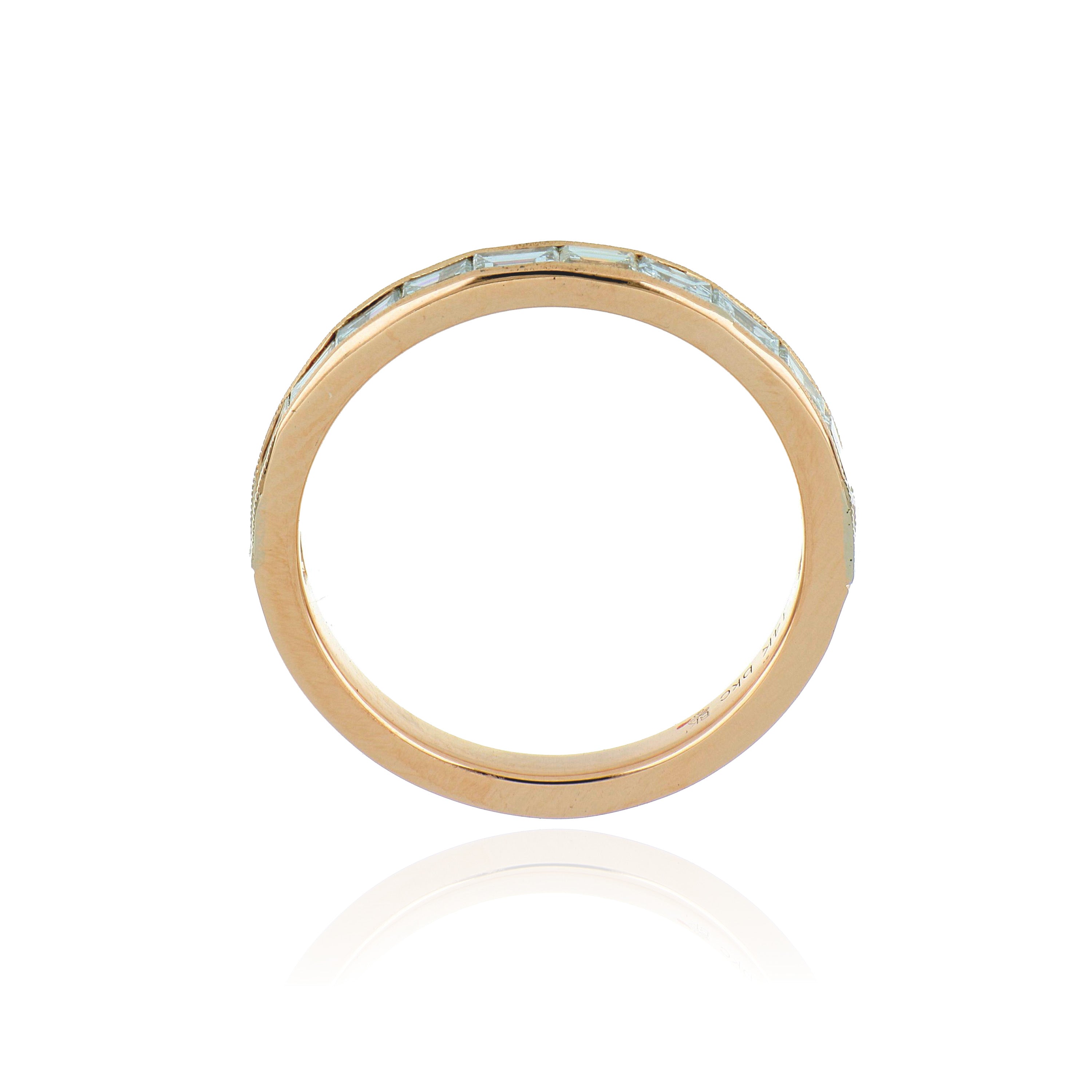 14k Rose Gold Diamond Wedding Band - Charles Koll Jewelers