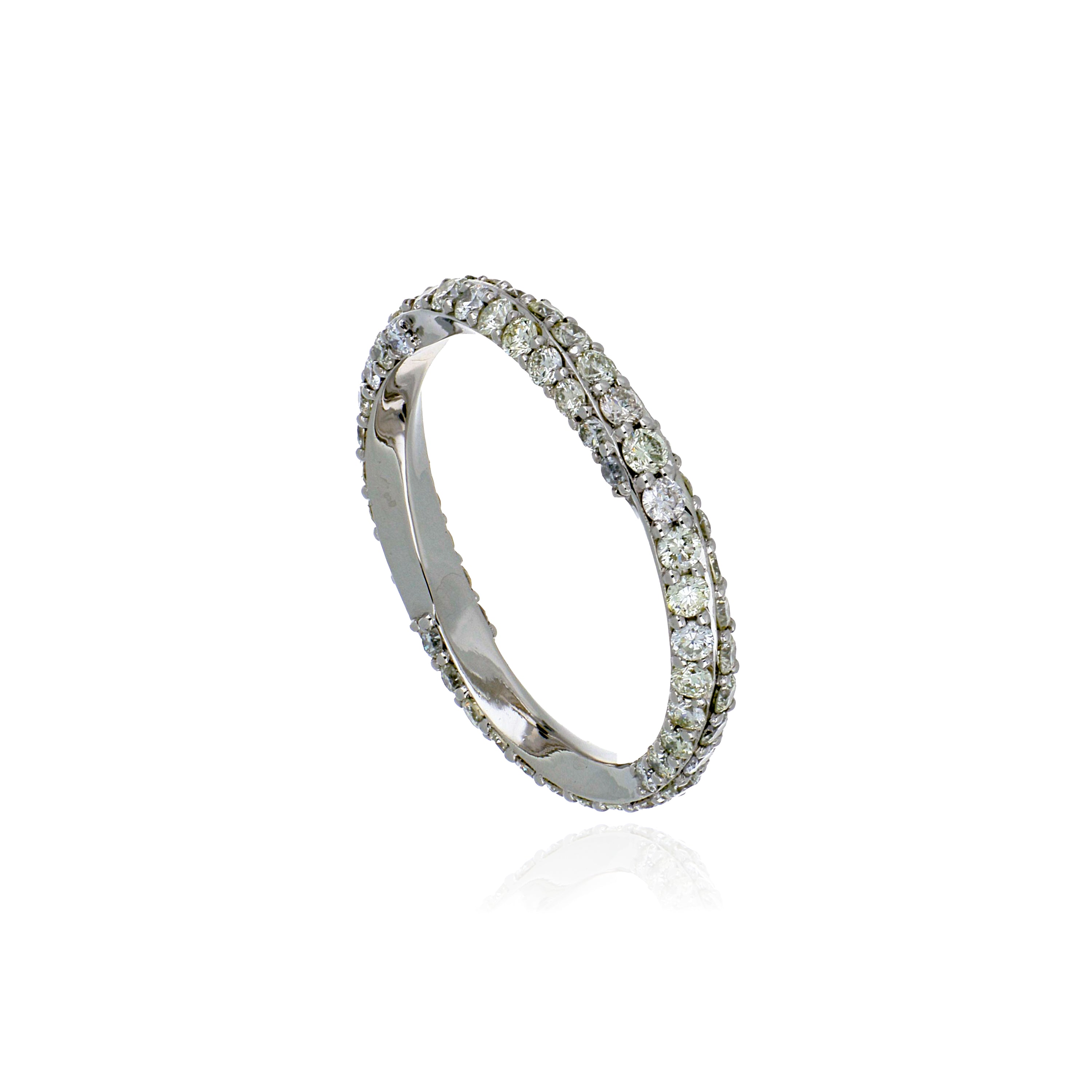 Platinum Diamond Mobius Wedding Band