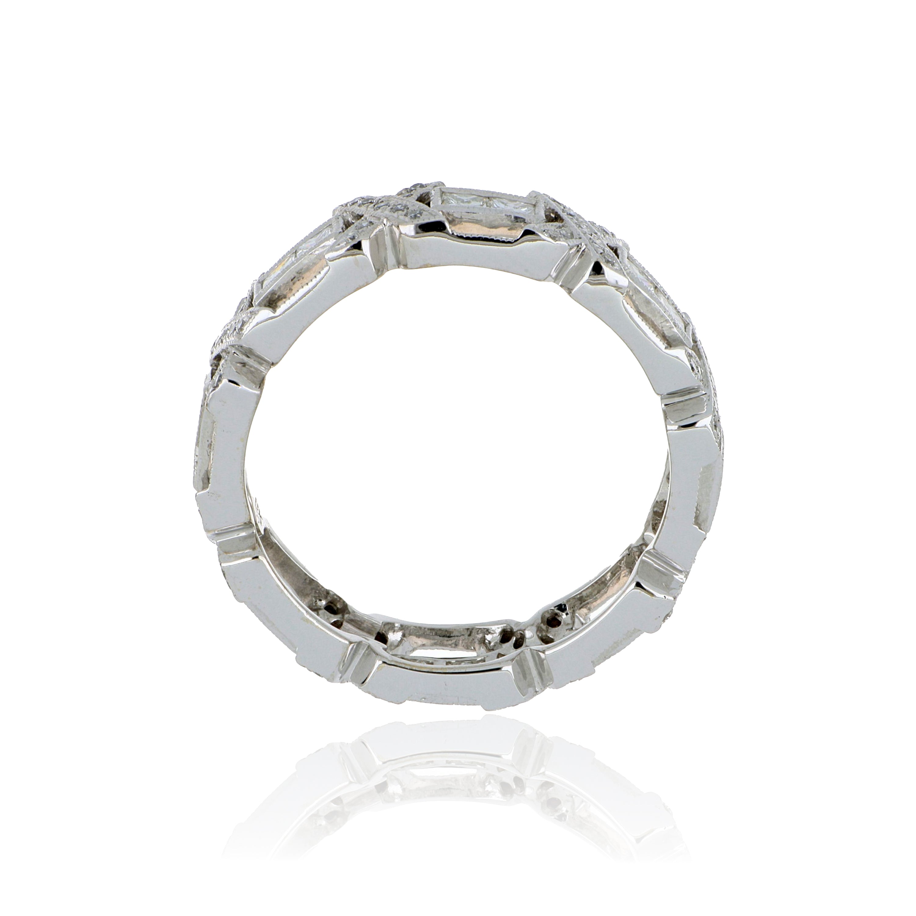 18k White Gold Diamond Wedding Band - Charles Koll Jewelers