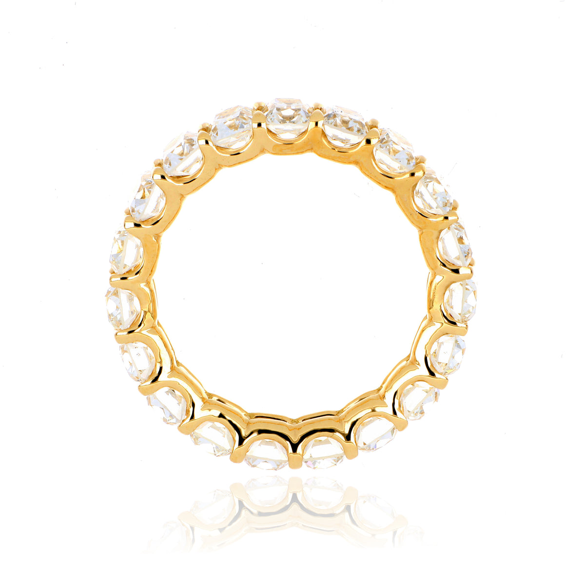 18k Yellow Gold Cushion Shape Diamond Eternity Wedding Band