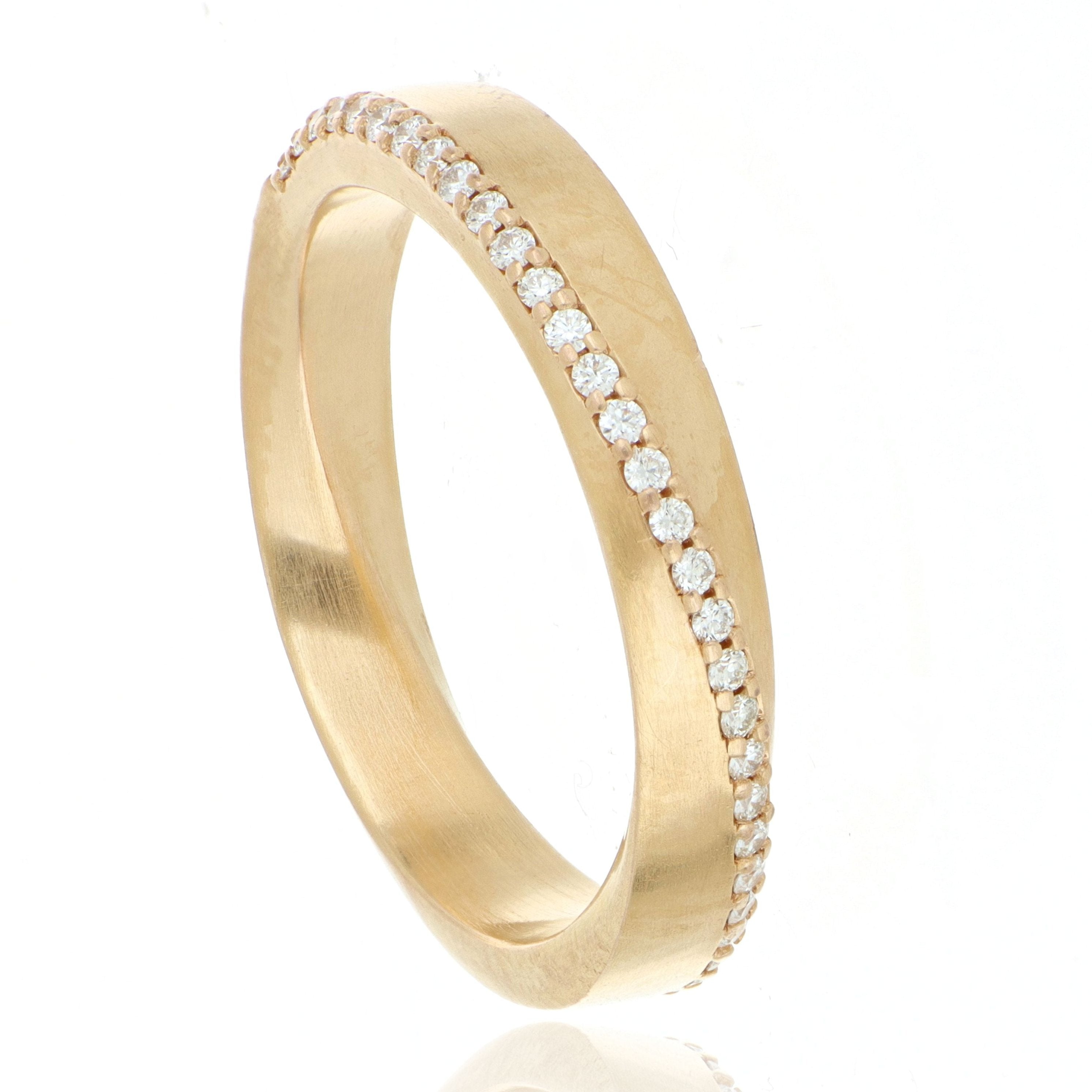 18k Rose Gold Diamond Mobius Eternity Wedding Band