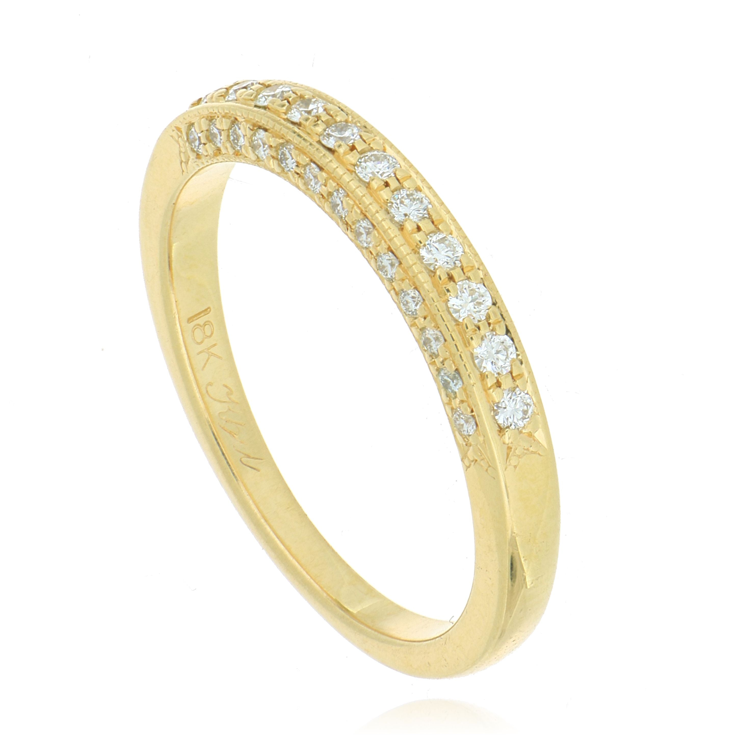 18k Yellow Gold Diamond Wedding Band