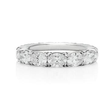 Platinum Custom Oval Diamond Eternity Wedding Band