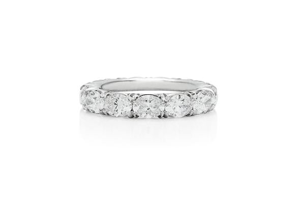 Platinum Custom Oval Diamond Eternity Wedding Band