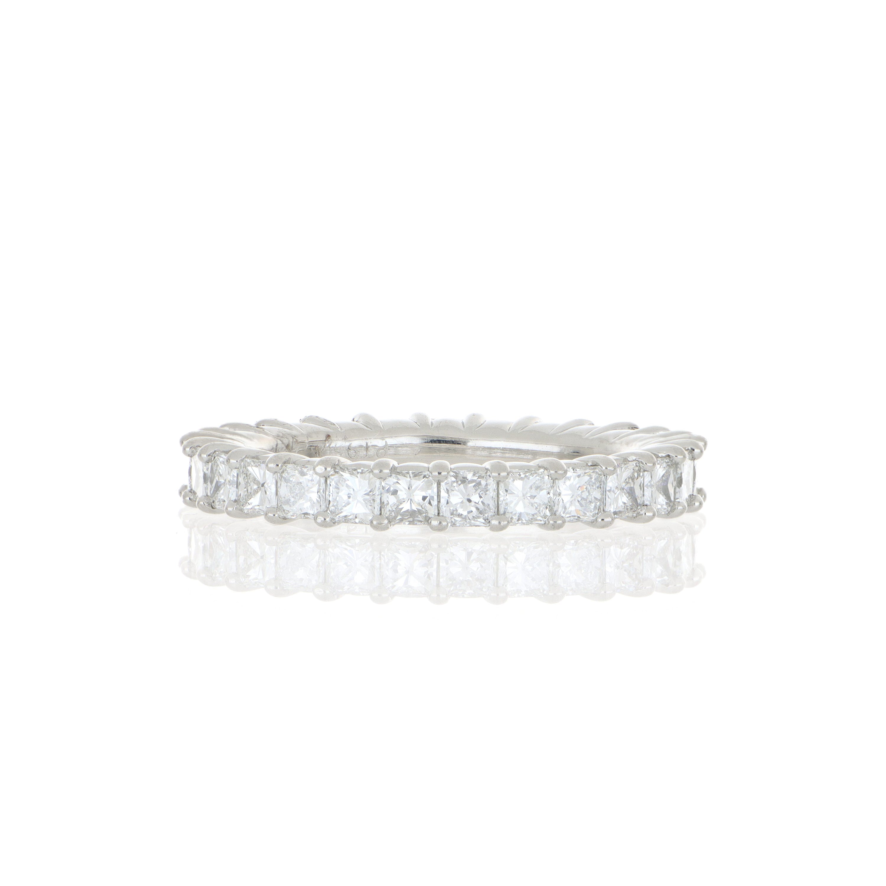 Platinum Radiant Cut Diamond Eternity Band