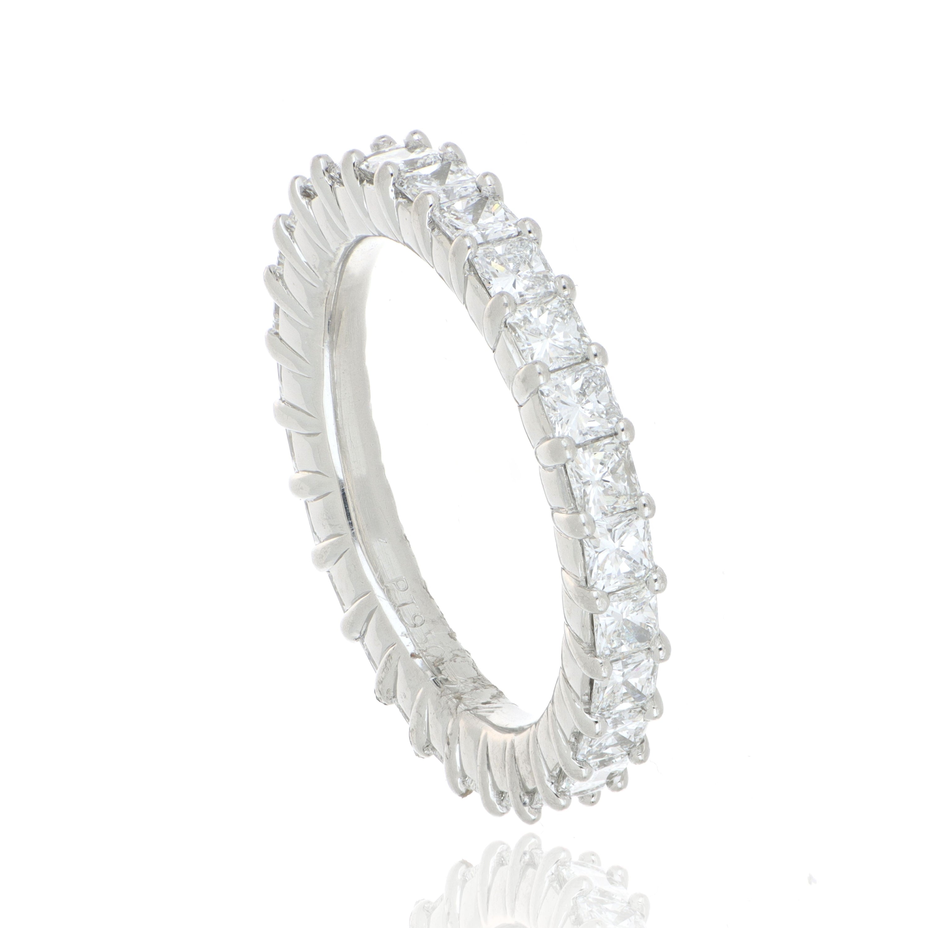 Platinum Radiant Cut Diamond Eternity Band