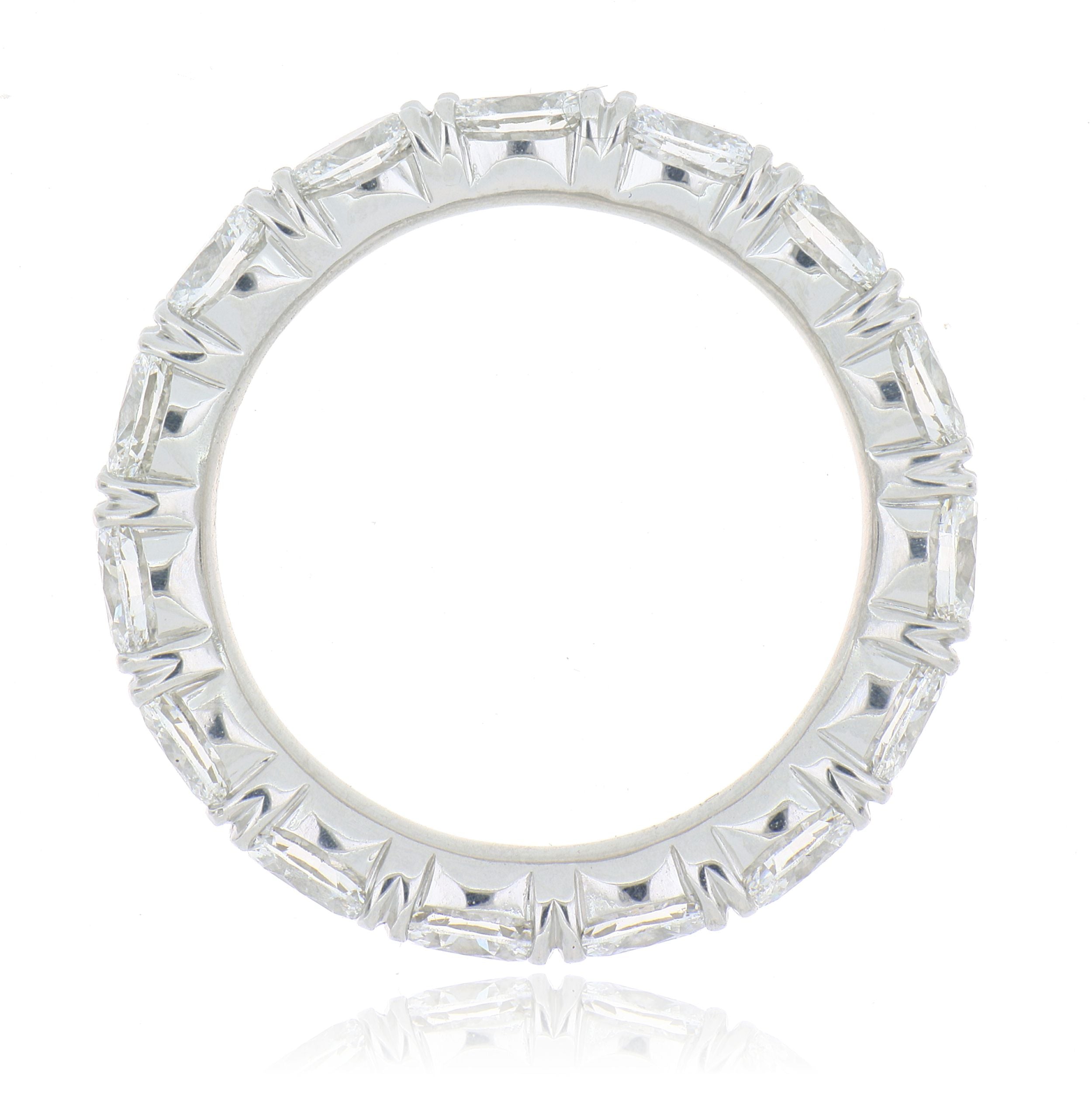 Platinum Oval Shaped Diamond Eternity Band