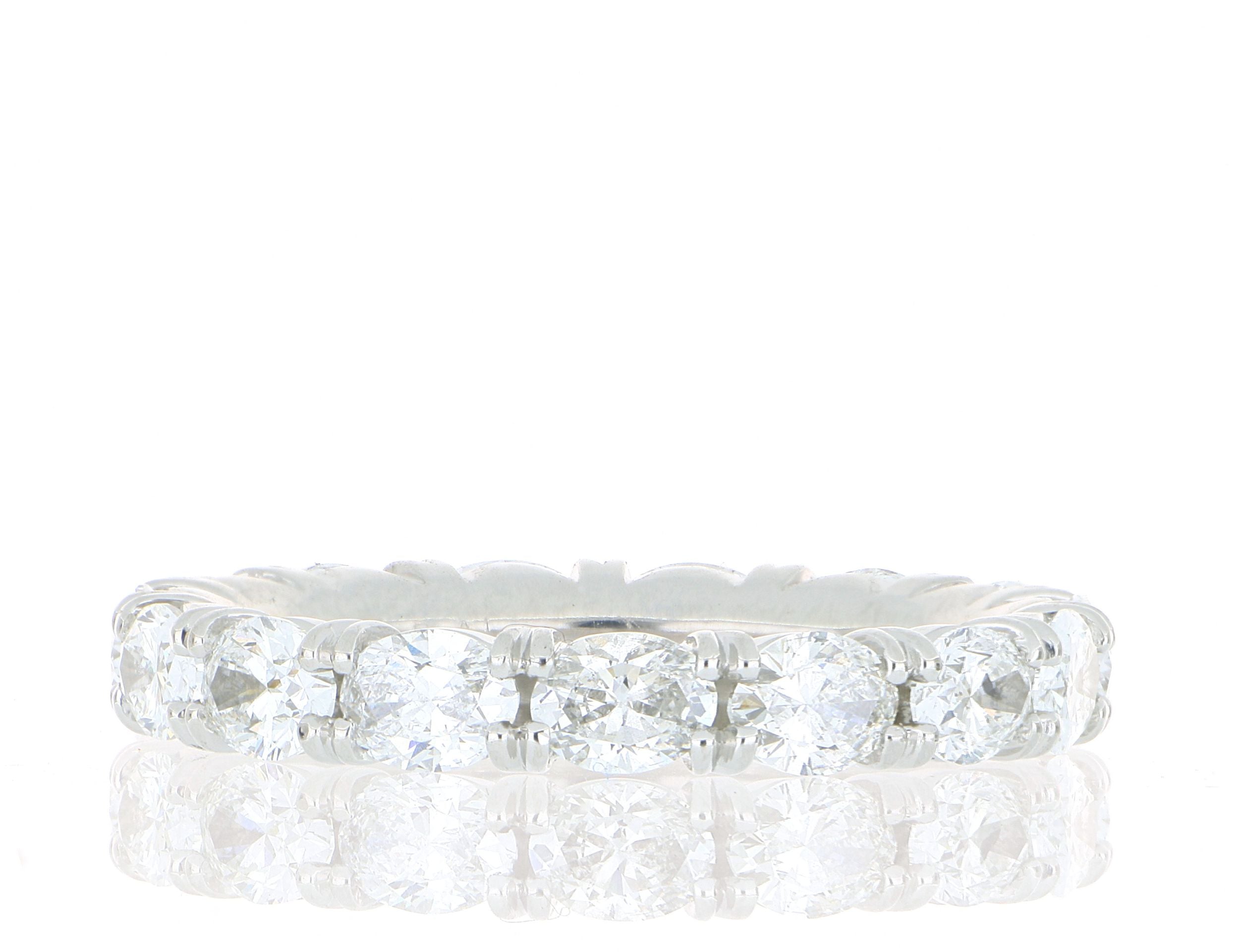 Platinum Oval Shaped Diamond Eternity Band