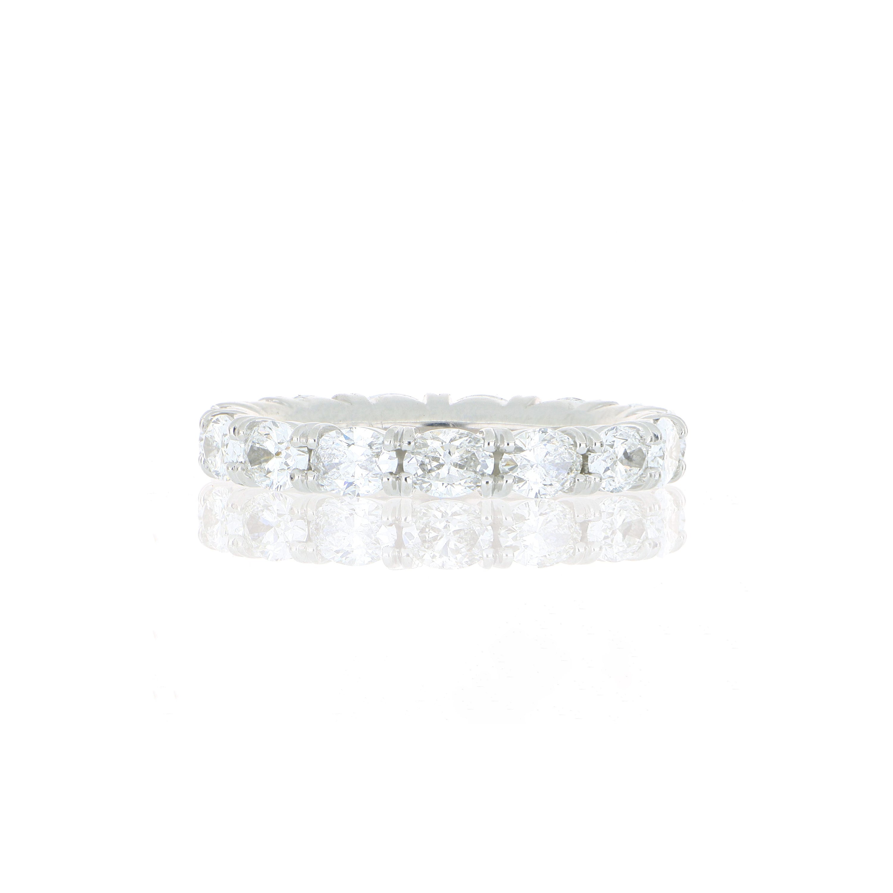 Platinum Oval Shaped Diamond Eternity Band