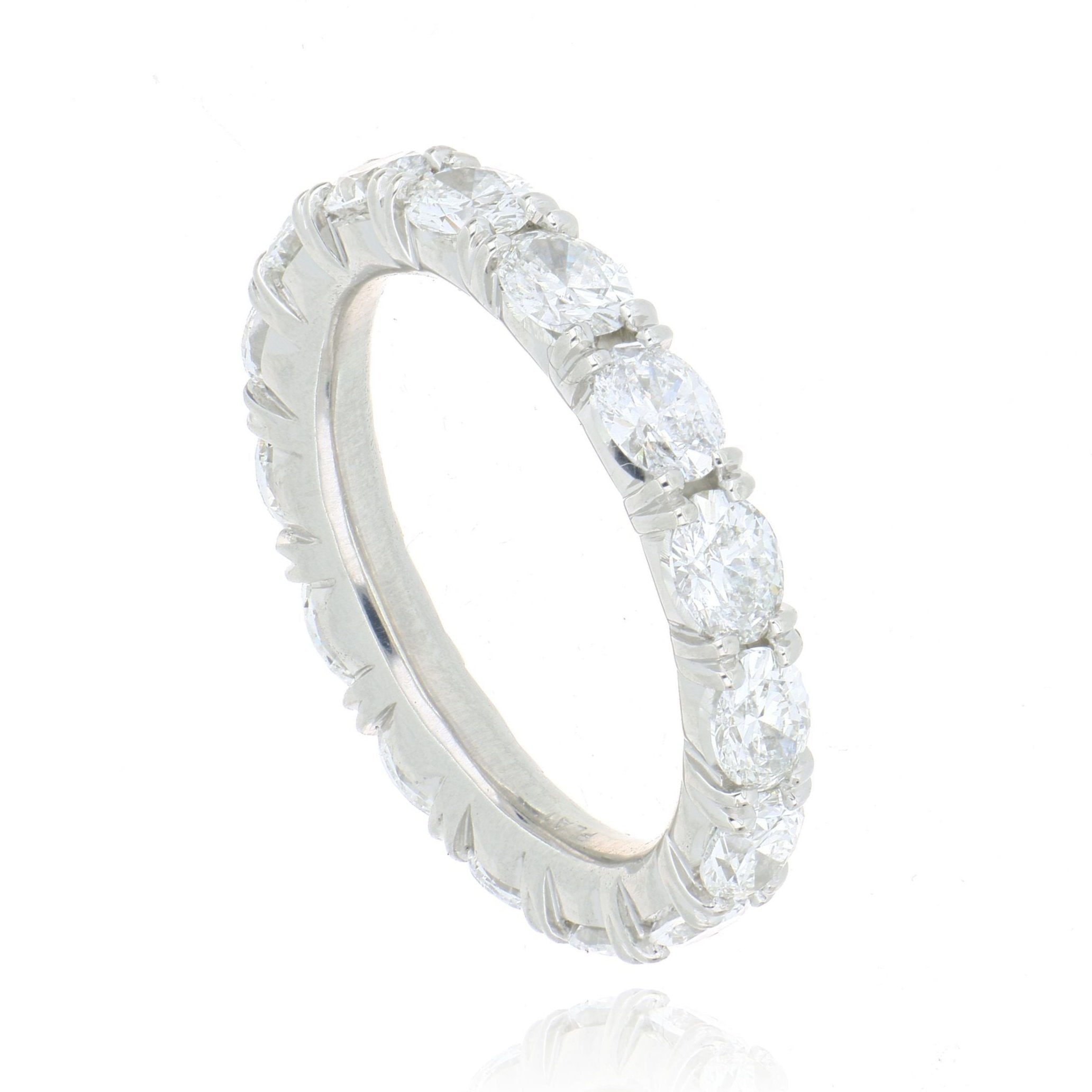 Platinum Oval Shaped Diamond Eternity Band