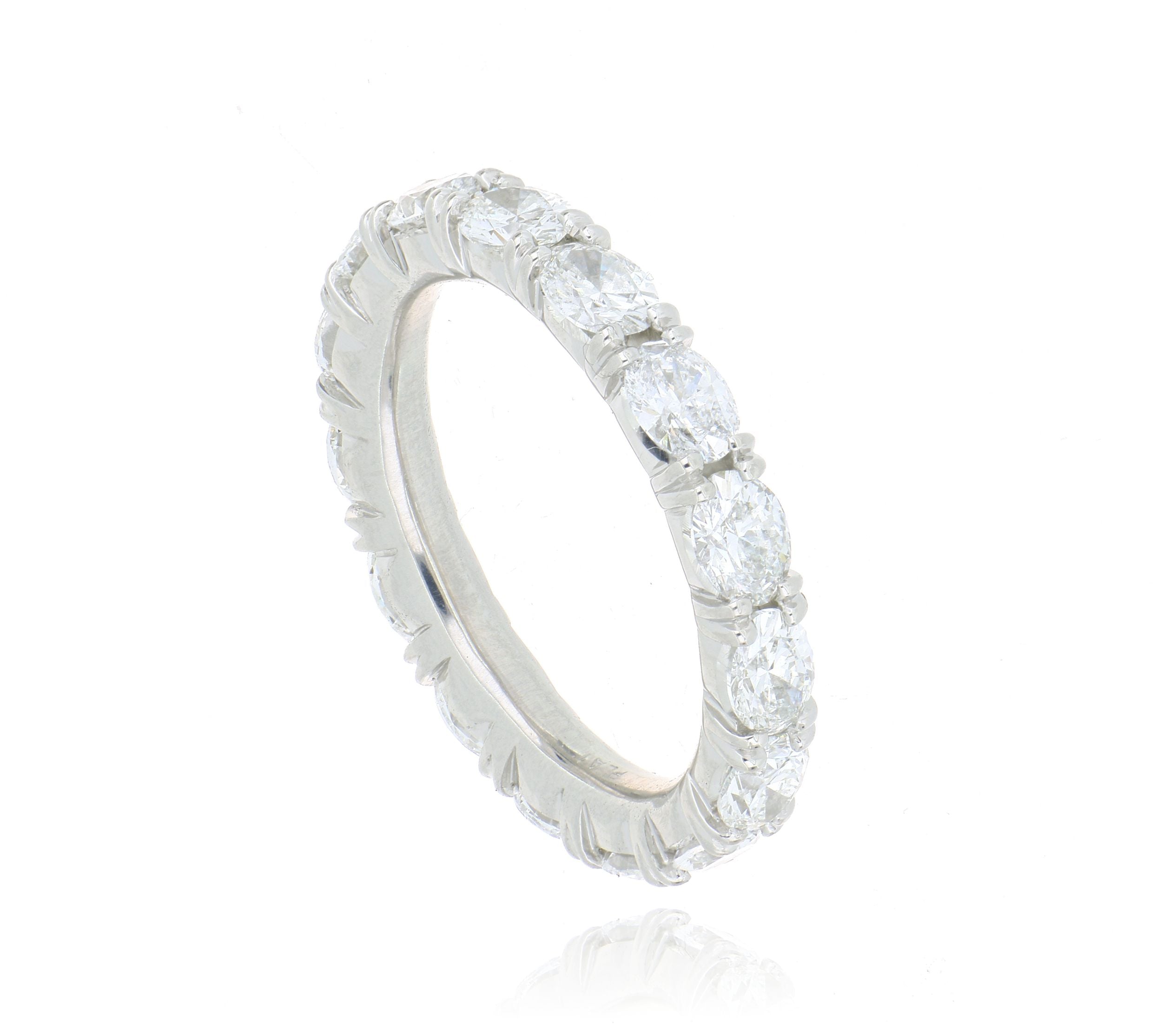 Platinum Oval Shaped Diamond Eternity Band