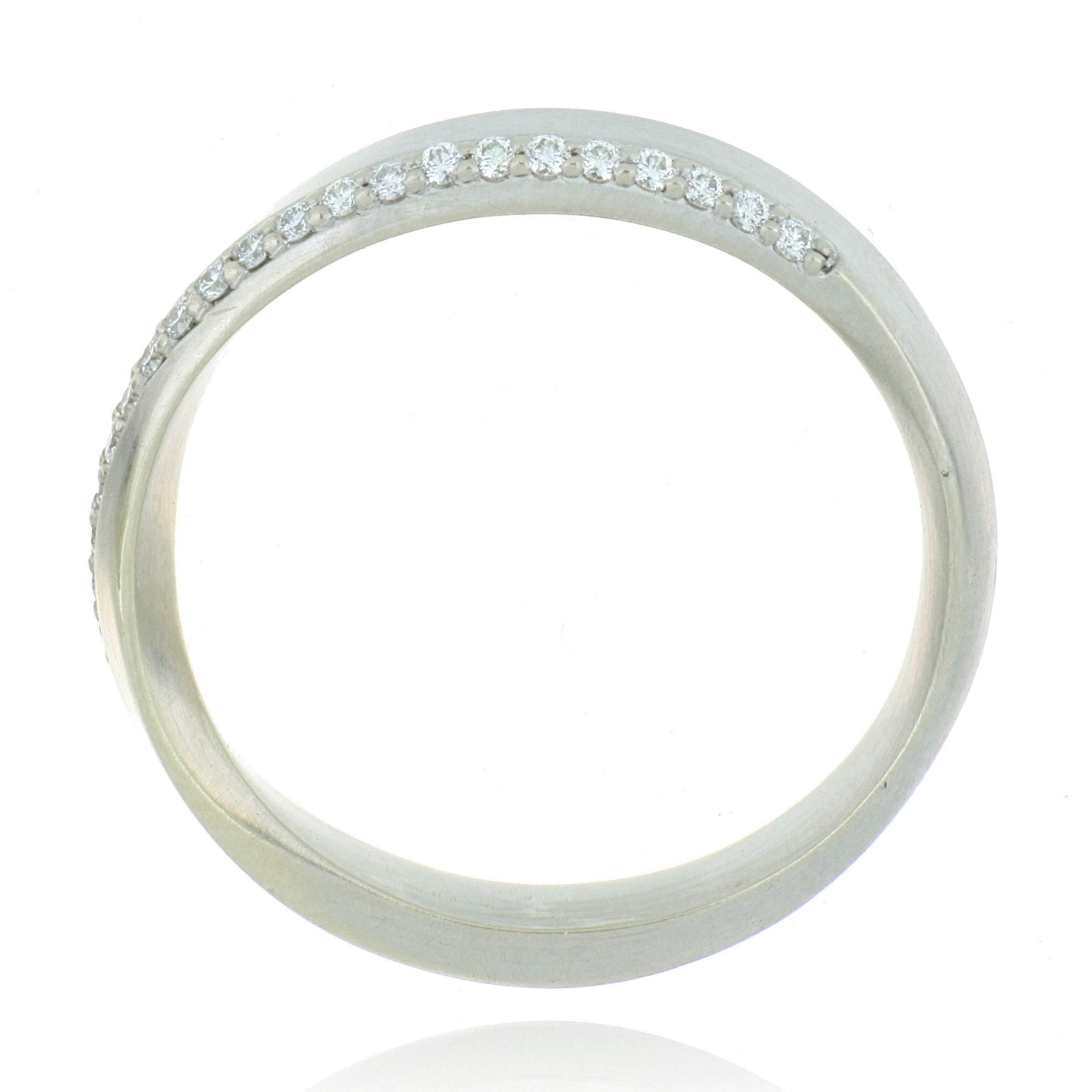 18k White Gold Ladies' Diamond Mobius Wedding Band