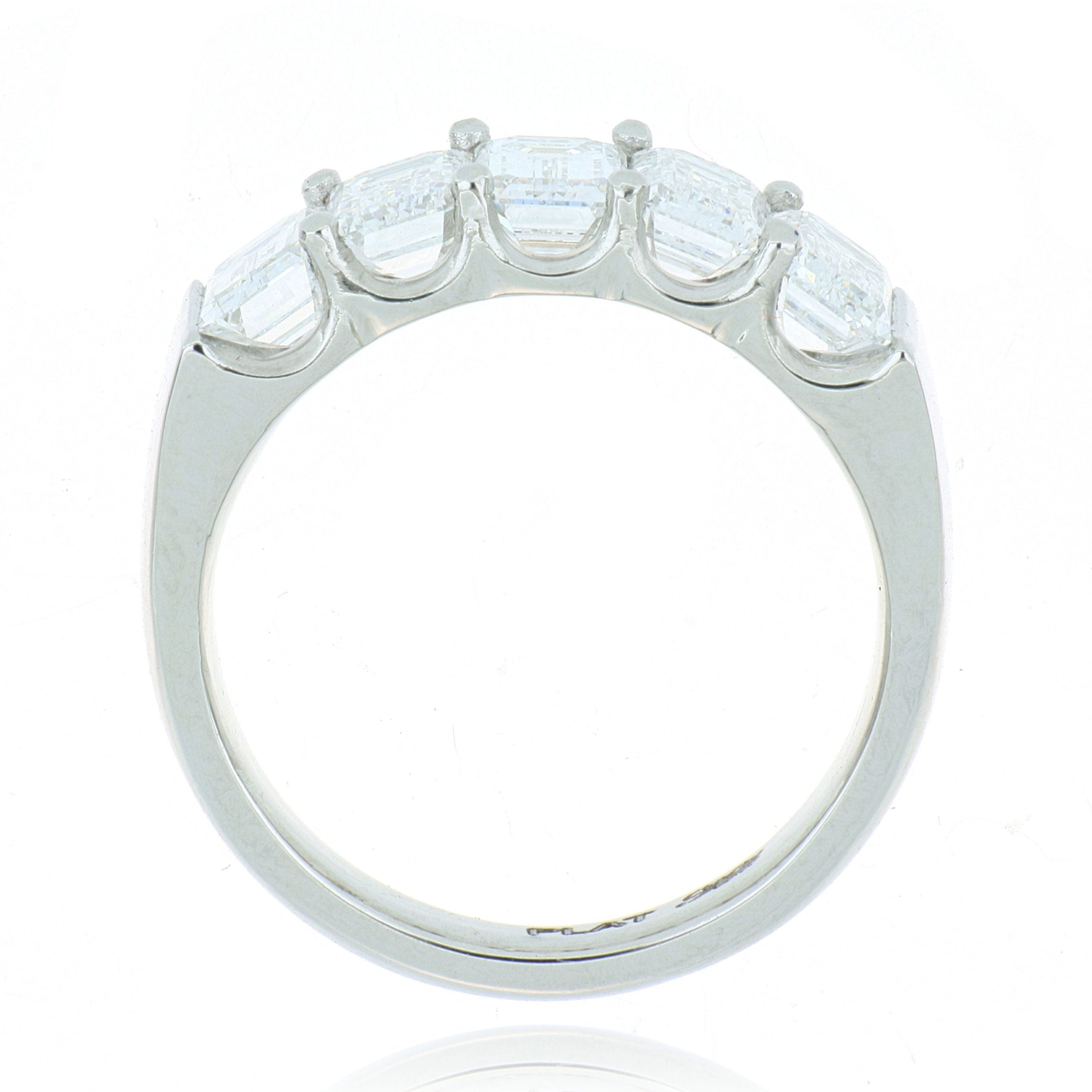 Platinum Emerald Cut Diamond Anniversary Ring