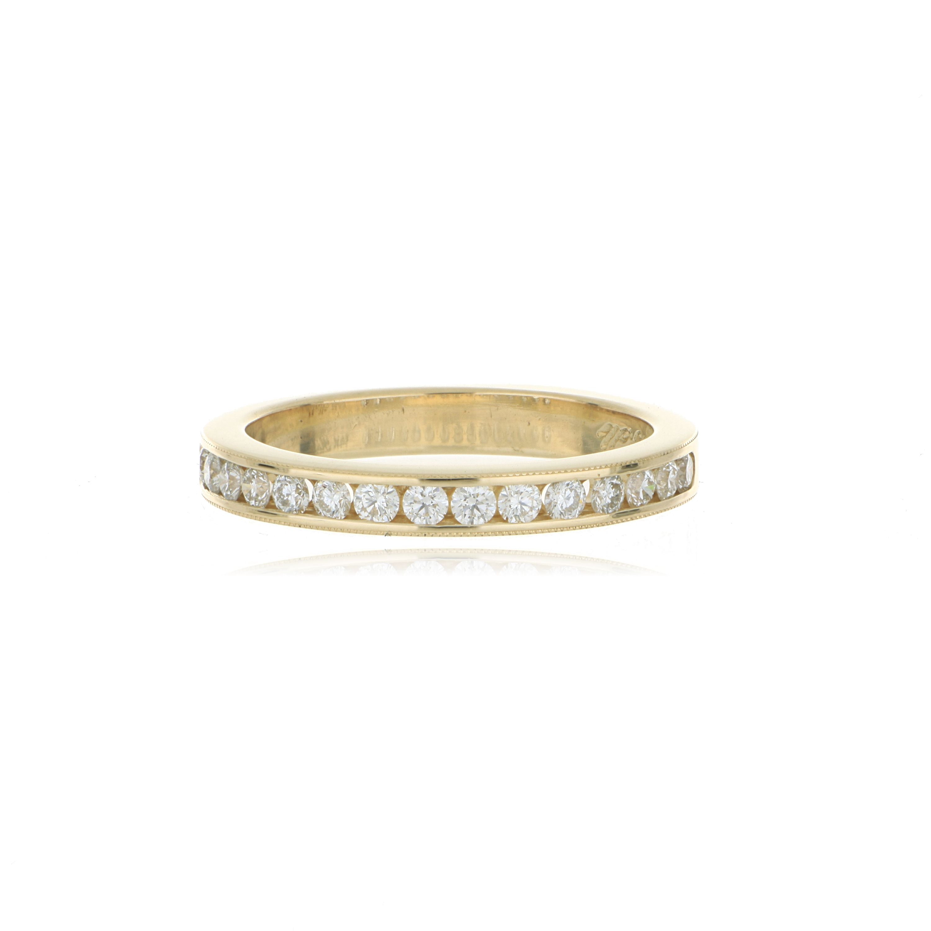 14k Yellow Gold Diamond Wedding Band