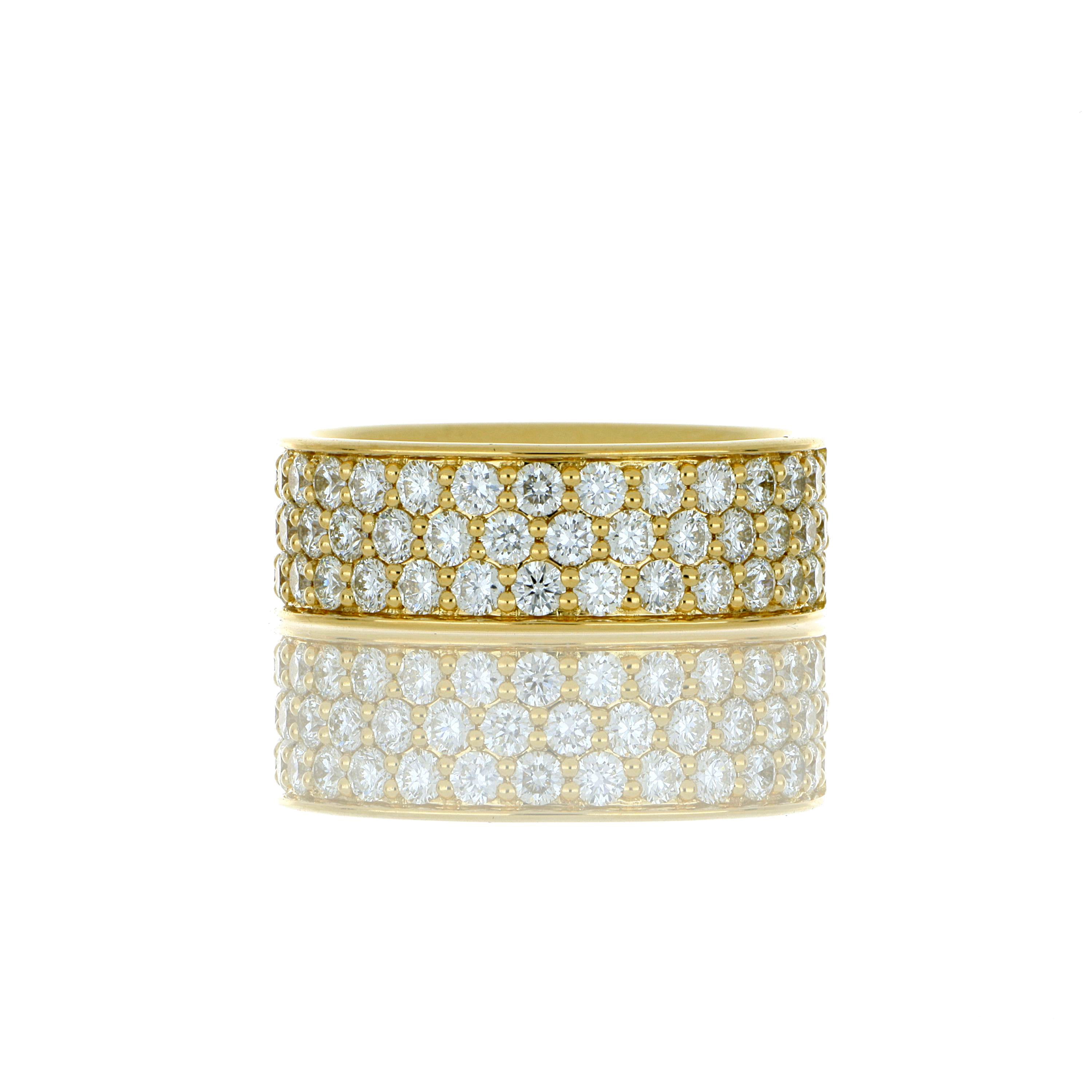 18k Yellow Gold Pave Diamond Ring