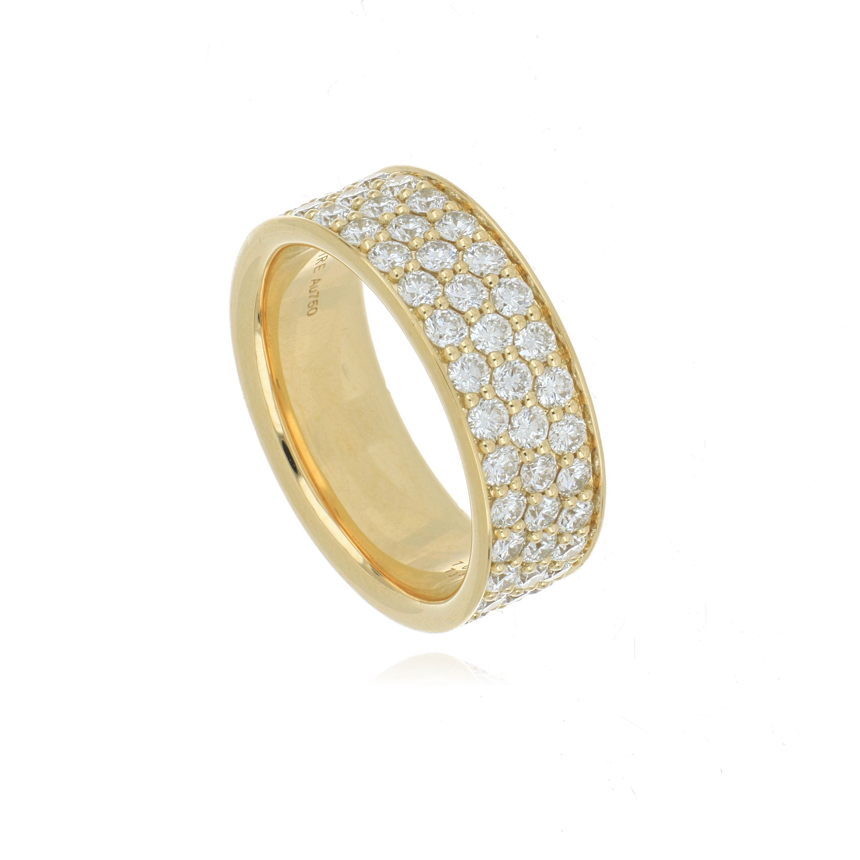 18k Yellow Gold Pave Diamond Ring