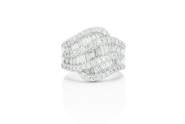 Platinum Diamond Women's Fashion Ring