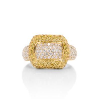 18k Yellow Gold Women's Fancy Diamond Fashion Ring