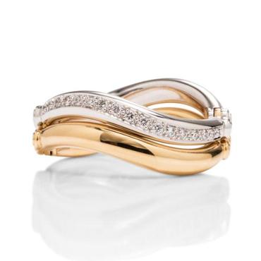 18k Rose Gold Diamond Women's Fashion Ring