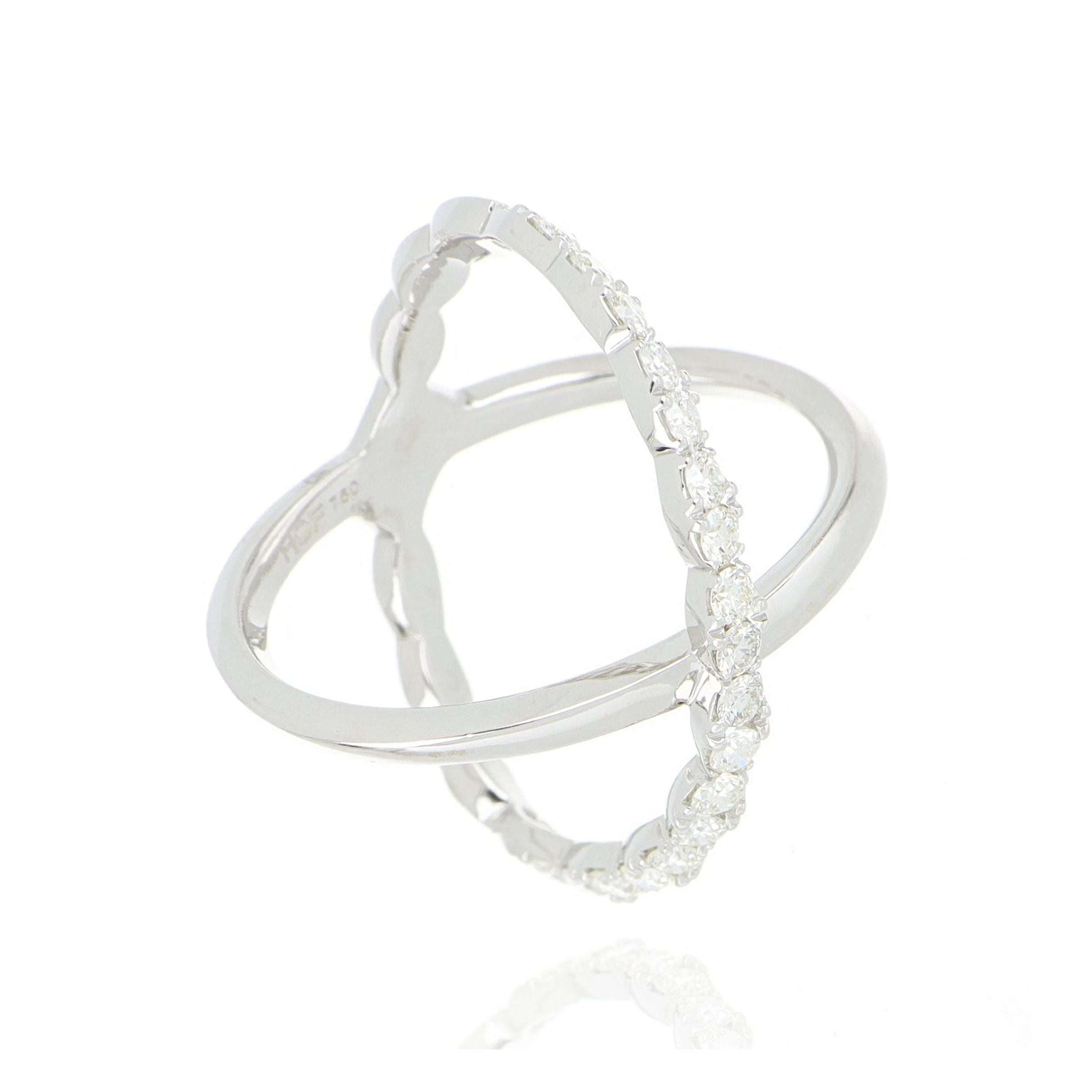 18k White Gold Lorelei Criss Cross Diamond Ring