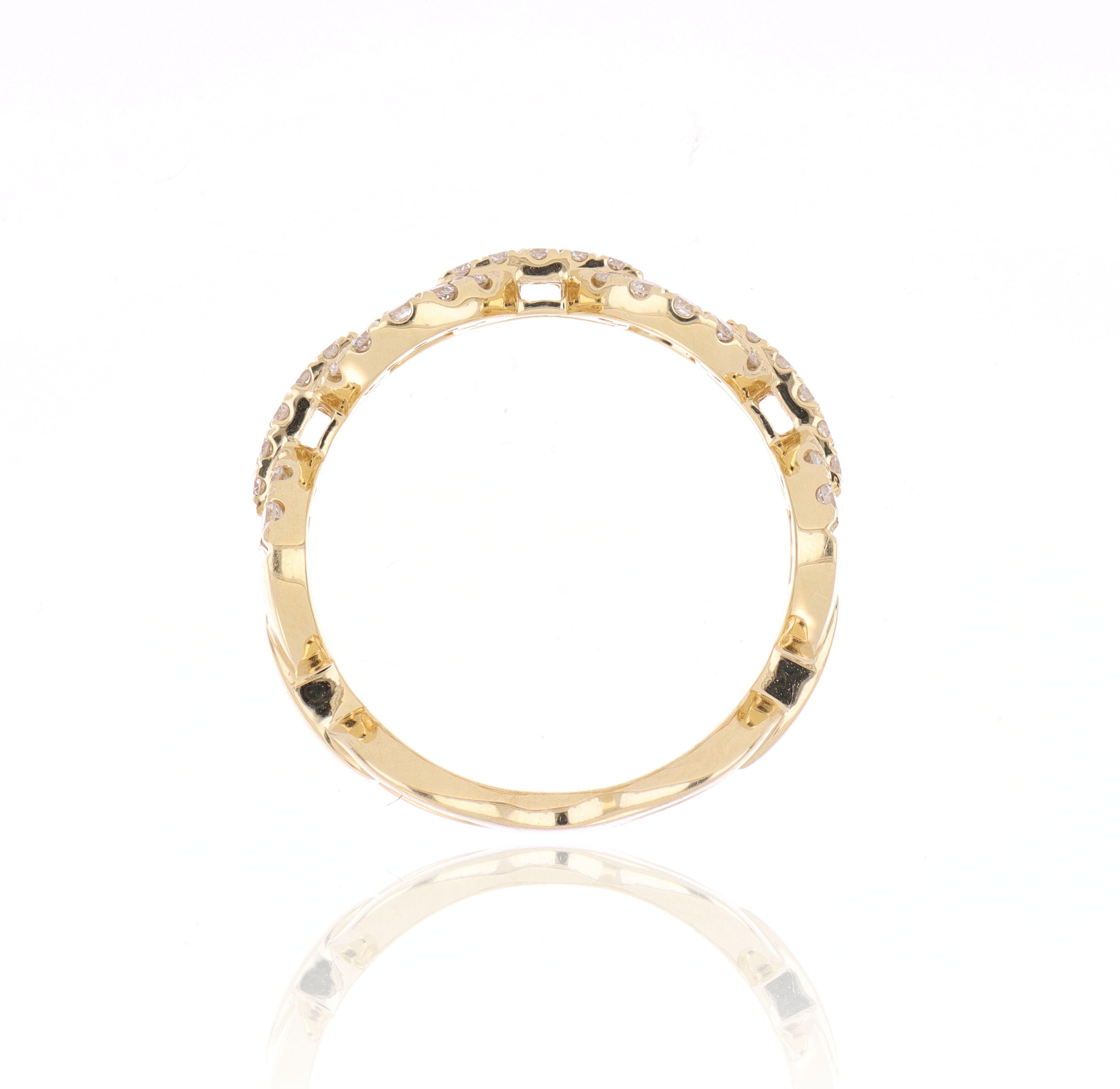 18k Yellow Gold Diamond Fashion Ring